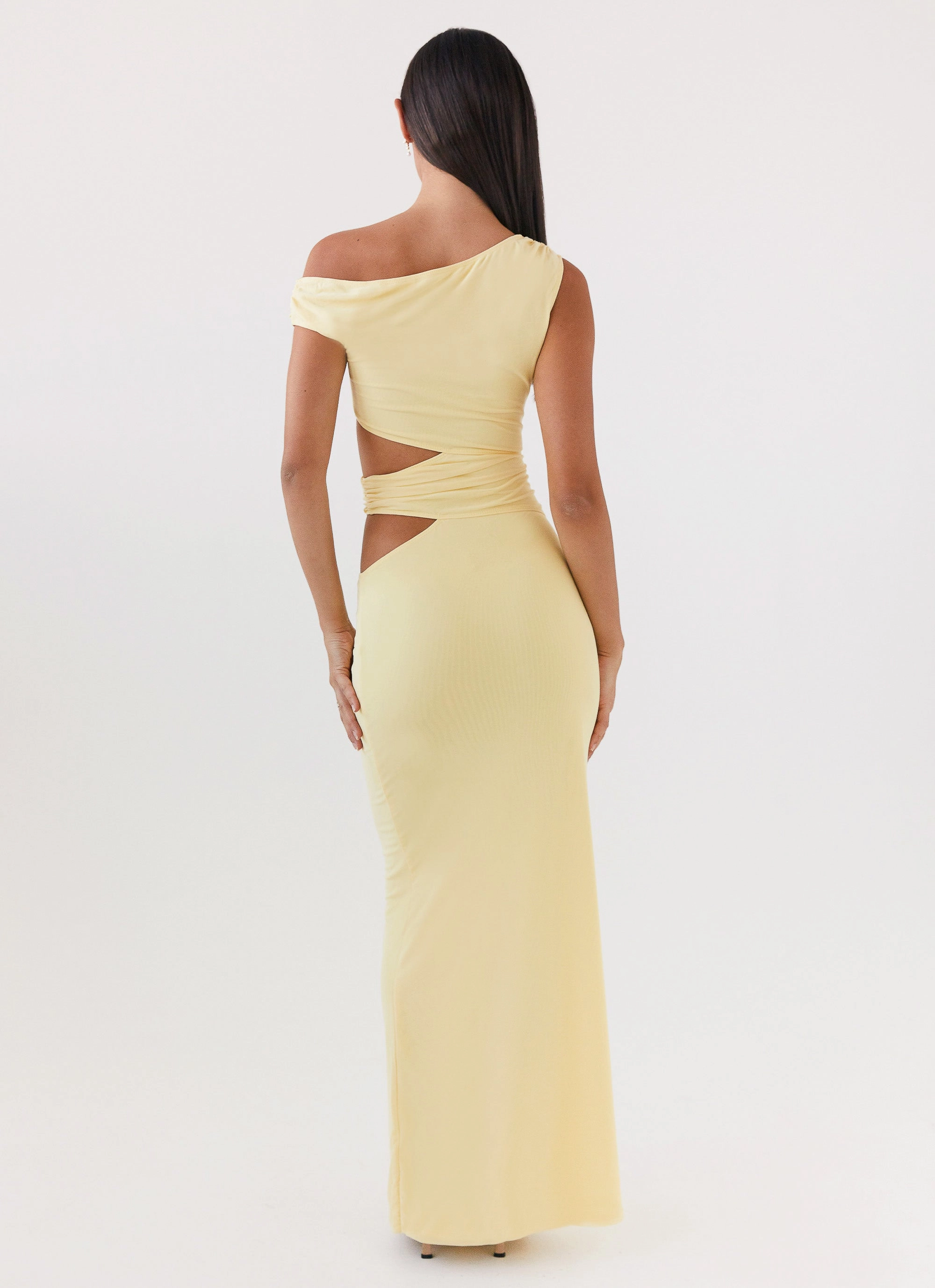 Chill Moment Margot One Shoulder Maxi Dress - Yellow