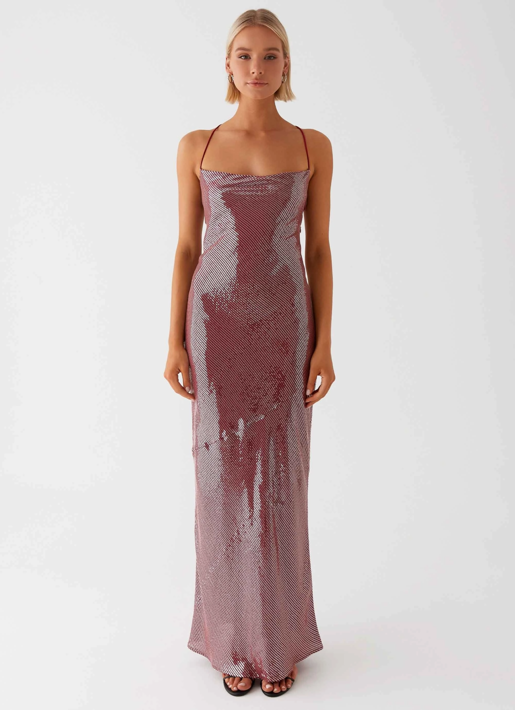 Jada Sequin Maxi Dress - Red Calm Aesthetic