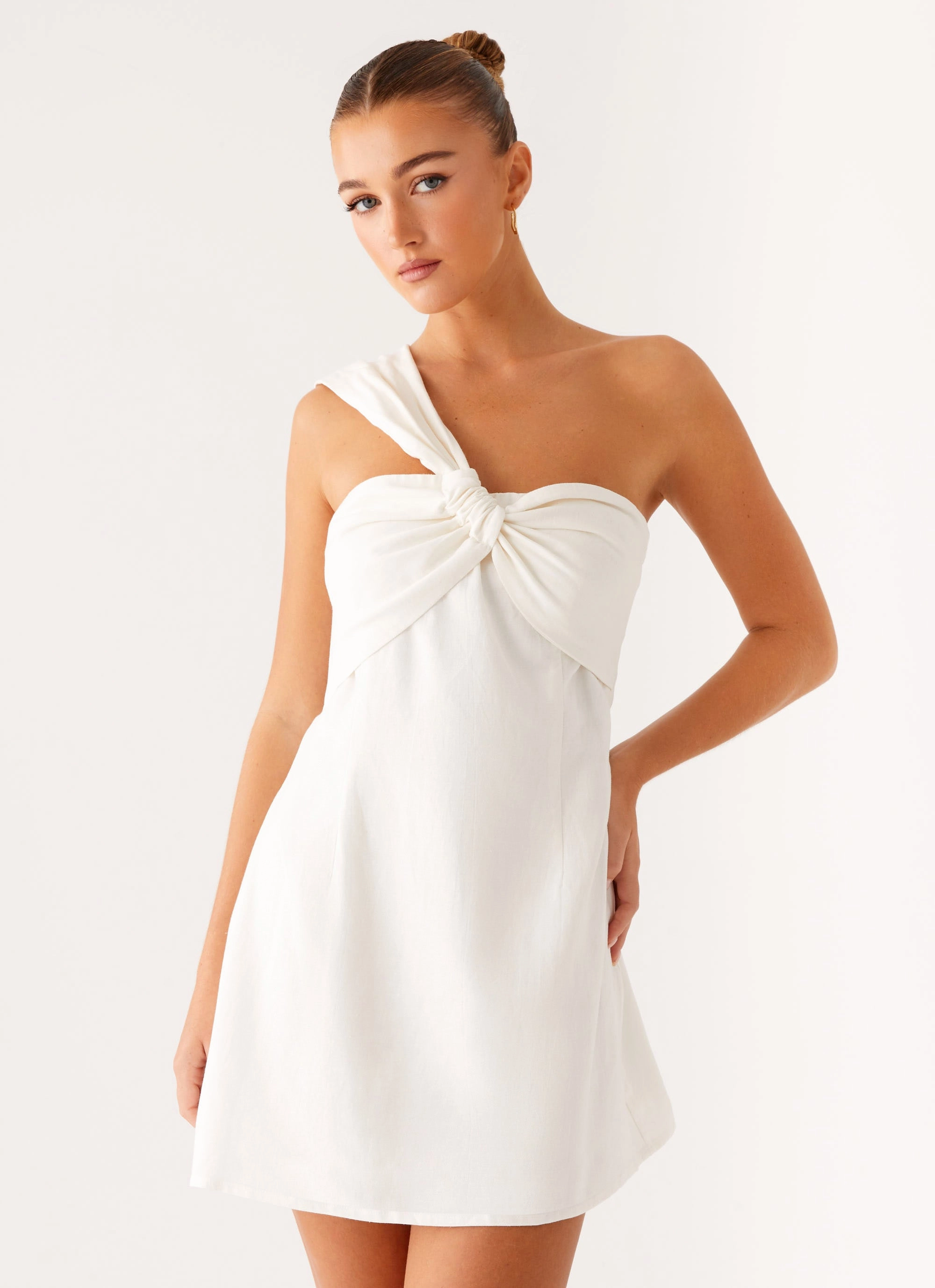 Kameron Mini Dress - White Textured Flow All Daywear