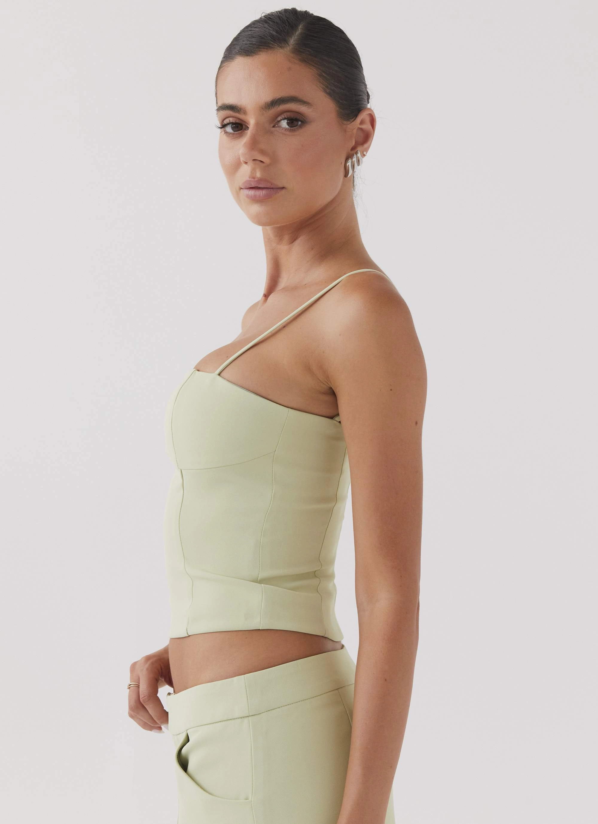 AntiPillTreatment Eliana Crop Top - Green Zest