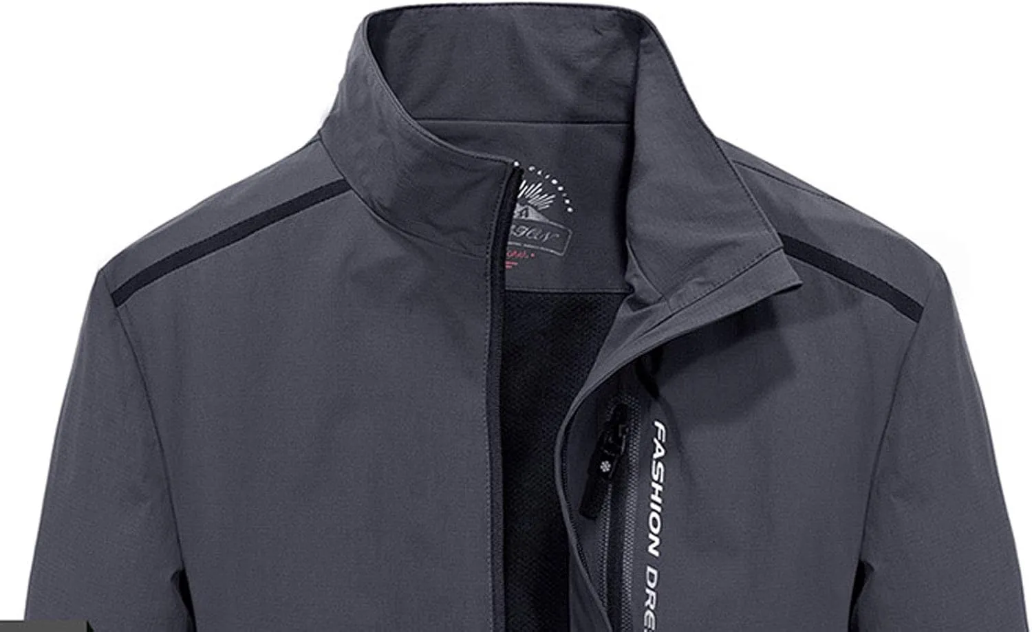 Flygo Men's Casual Loose Zip Lightweight Colorblock Waterproof Windbreaker Jacket