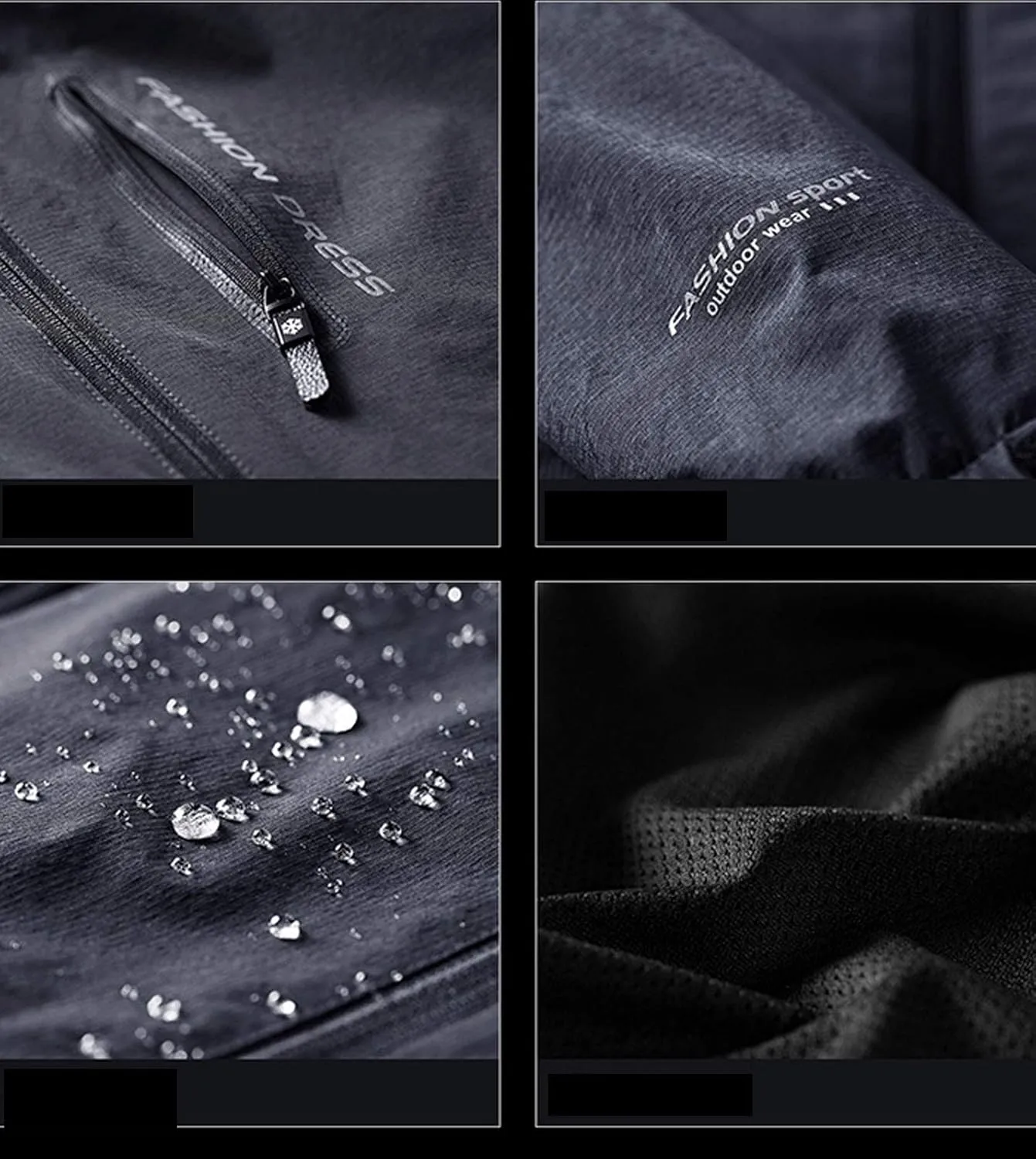 Flygo Men's Casual Loose Zip Lightweight Colorblock Waterproof Windbreaker Jacket