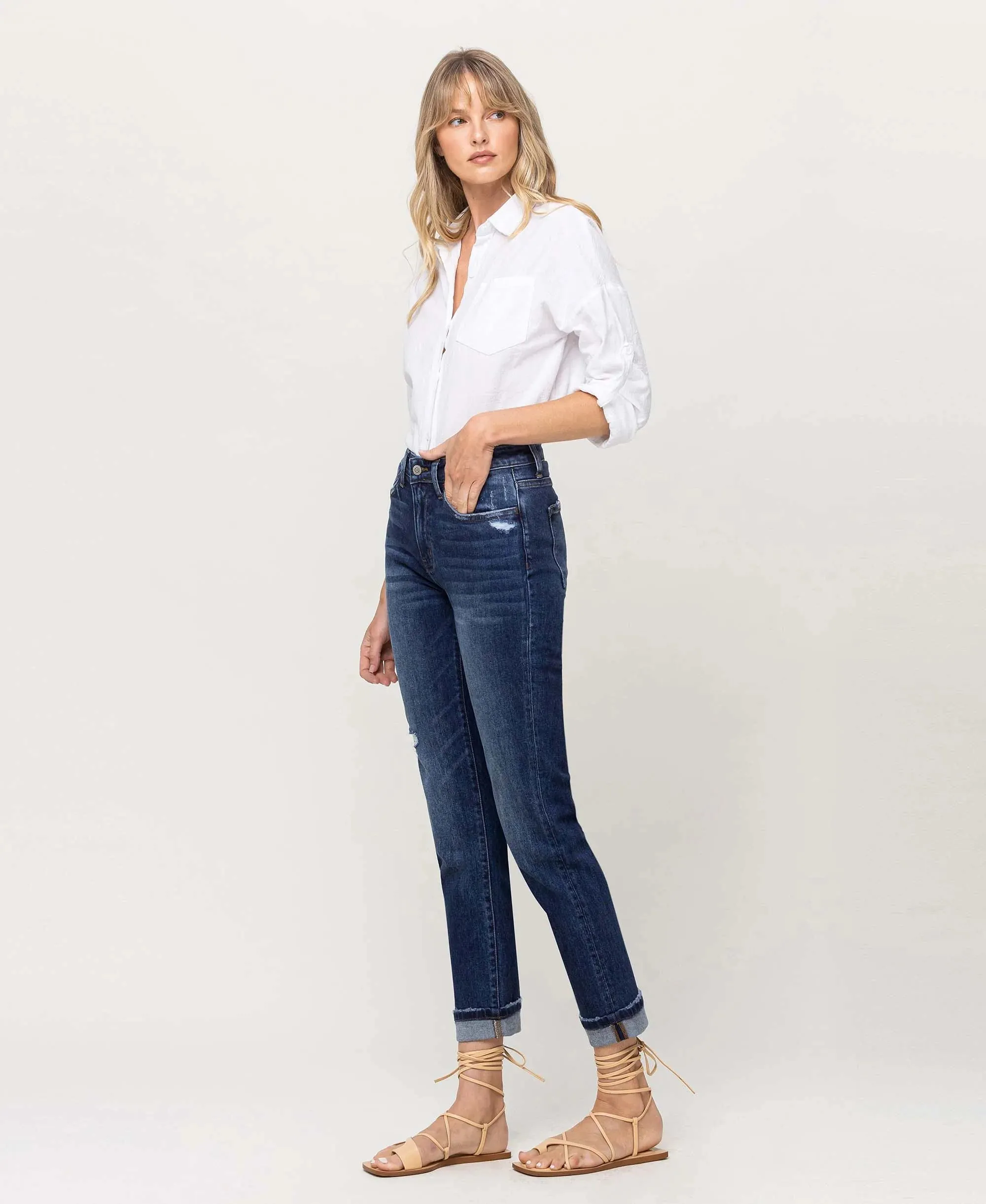 Flying Monkey Resident - Cuffed Stretch Boyfriend Jeans