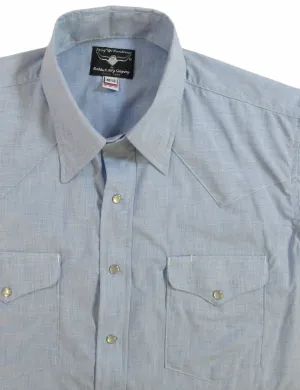 Flying R Ranchwear - Cross Dye Blue Chambray - Short Sleeve - Snaps