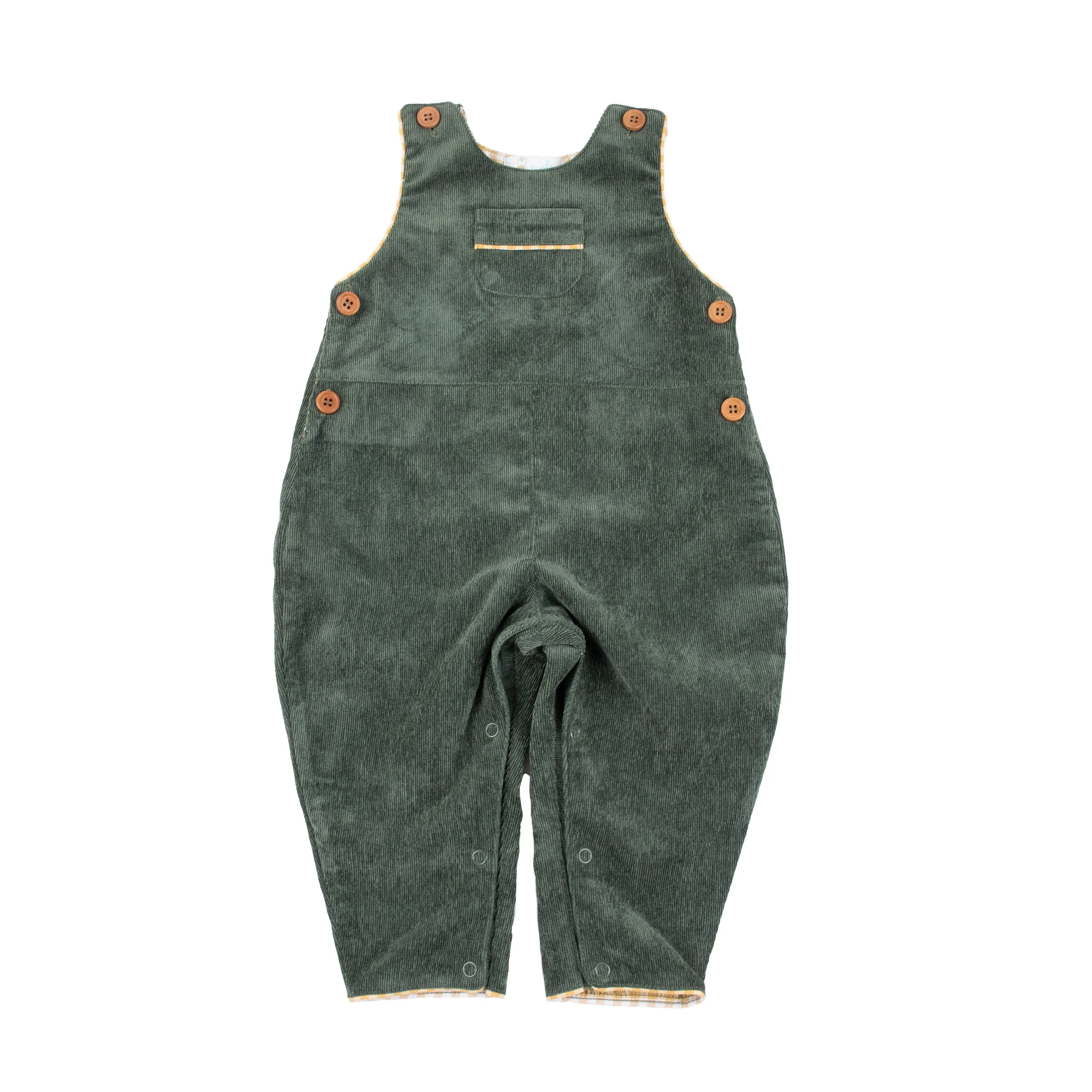 Forest Green Corduroy Overalls for Baby Boys