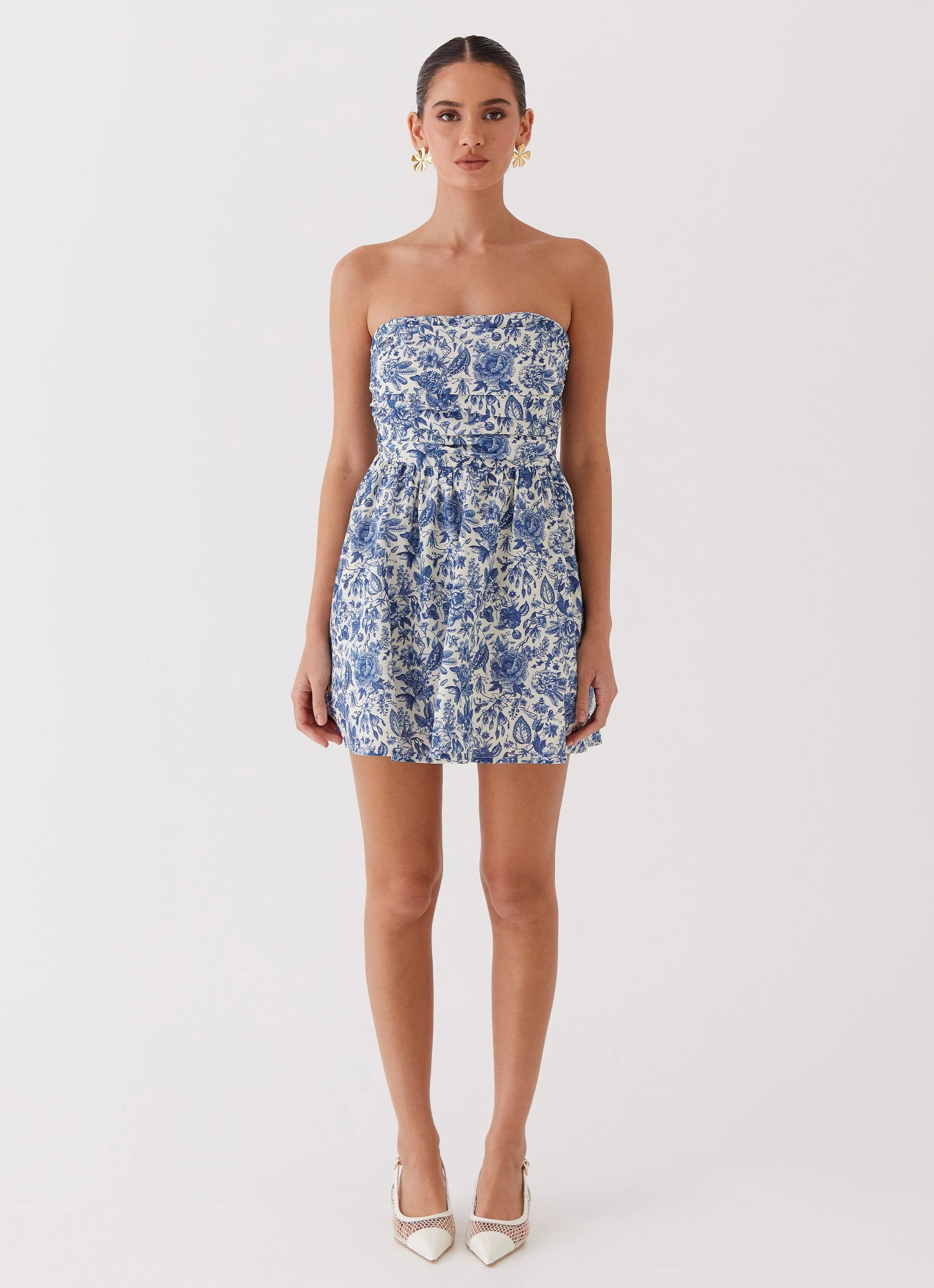 Forget Me Not Linen Mini Dress - Blue Paisley Perfect Layering