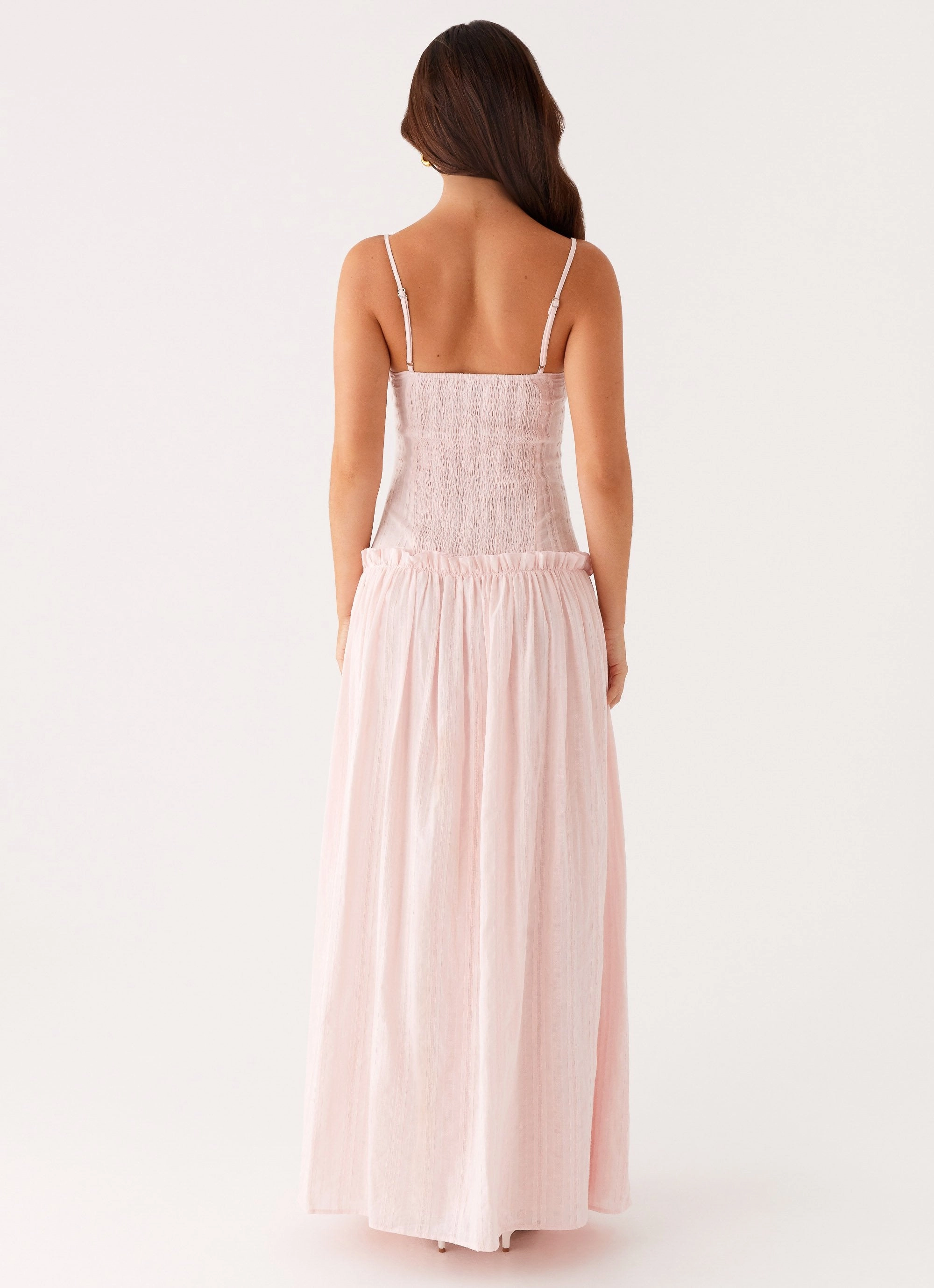 Jacinda Drop Waist Maxi Dress - Pink Chic Motion