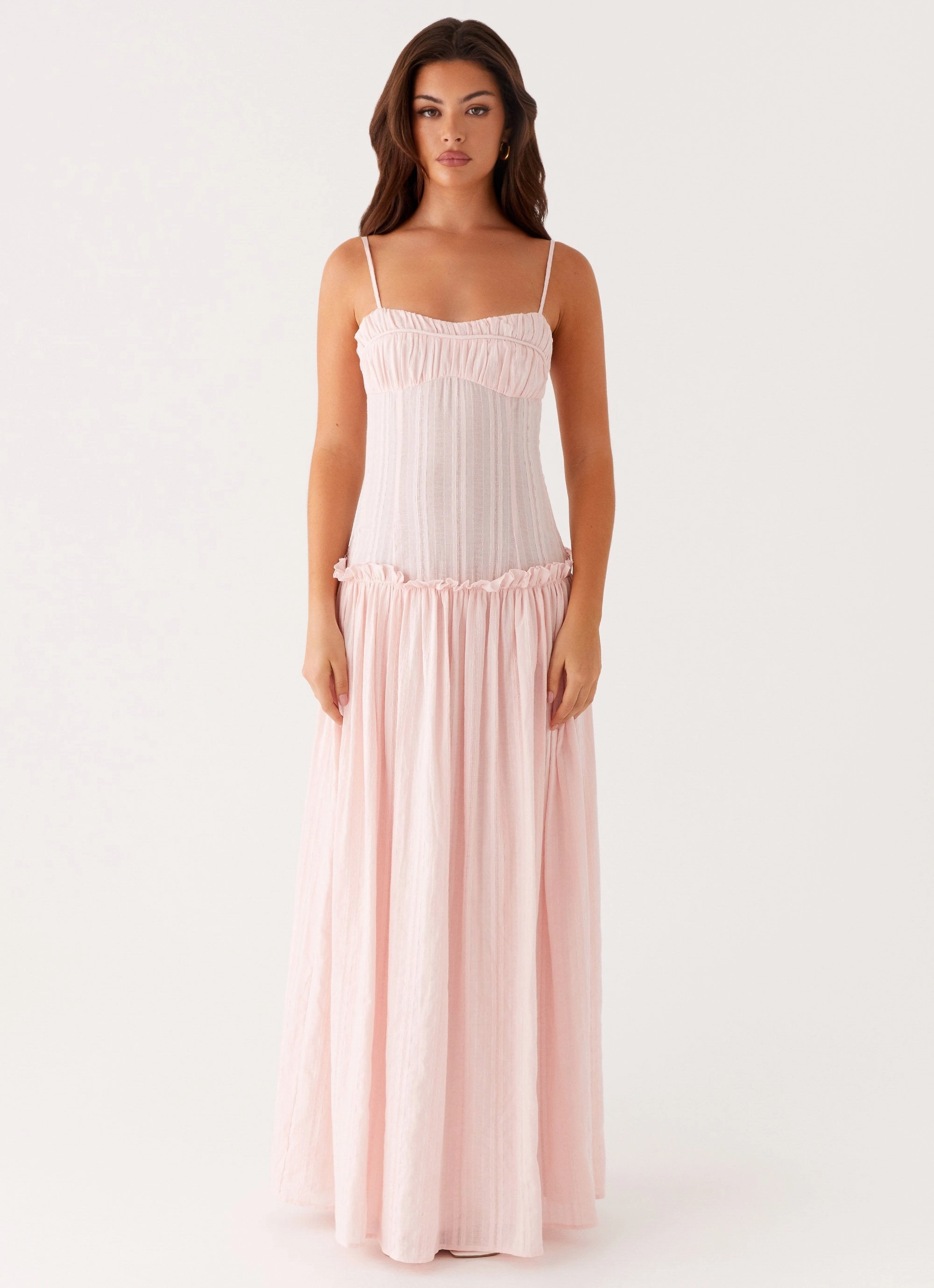 Effortless Layer Wear Jacinda Drop Waist Maxi Dress - Pink