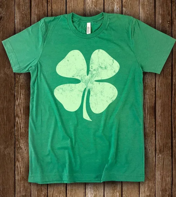 Four Leaf Clover Graphic Tee(final sale) Soft Touch Fabric
