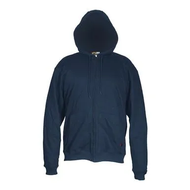 FR Hooded Sweatshirt, 100% Cotton Interlock Fleece, Navy