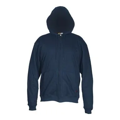 FR Hooded Sweatshirt, 100% Cotton Interlock Fleece, Navy