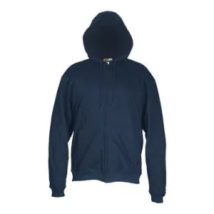 FR Hooded Sweatshirt, 100% Cotton Interlock Fleece, Navy