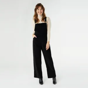 Fran Corduroy Overalls - Black - Final Sale