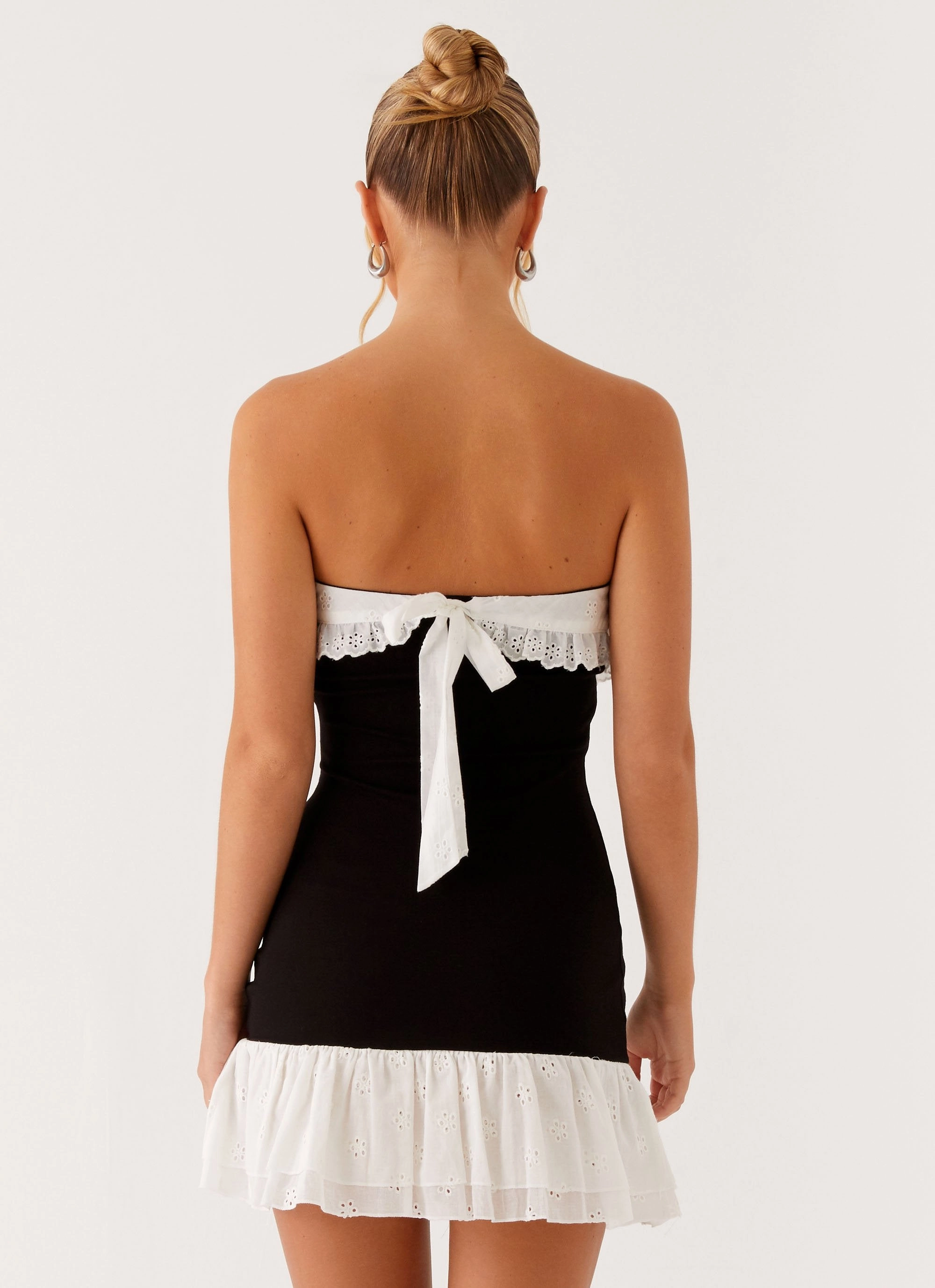 All-Day Wear elegant design Fran Broderie Mini Dress - Black