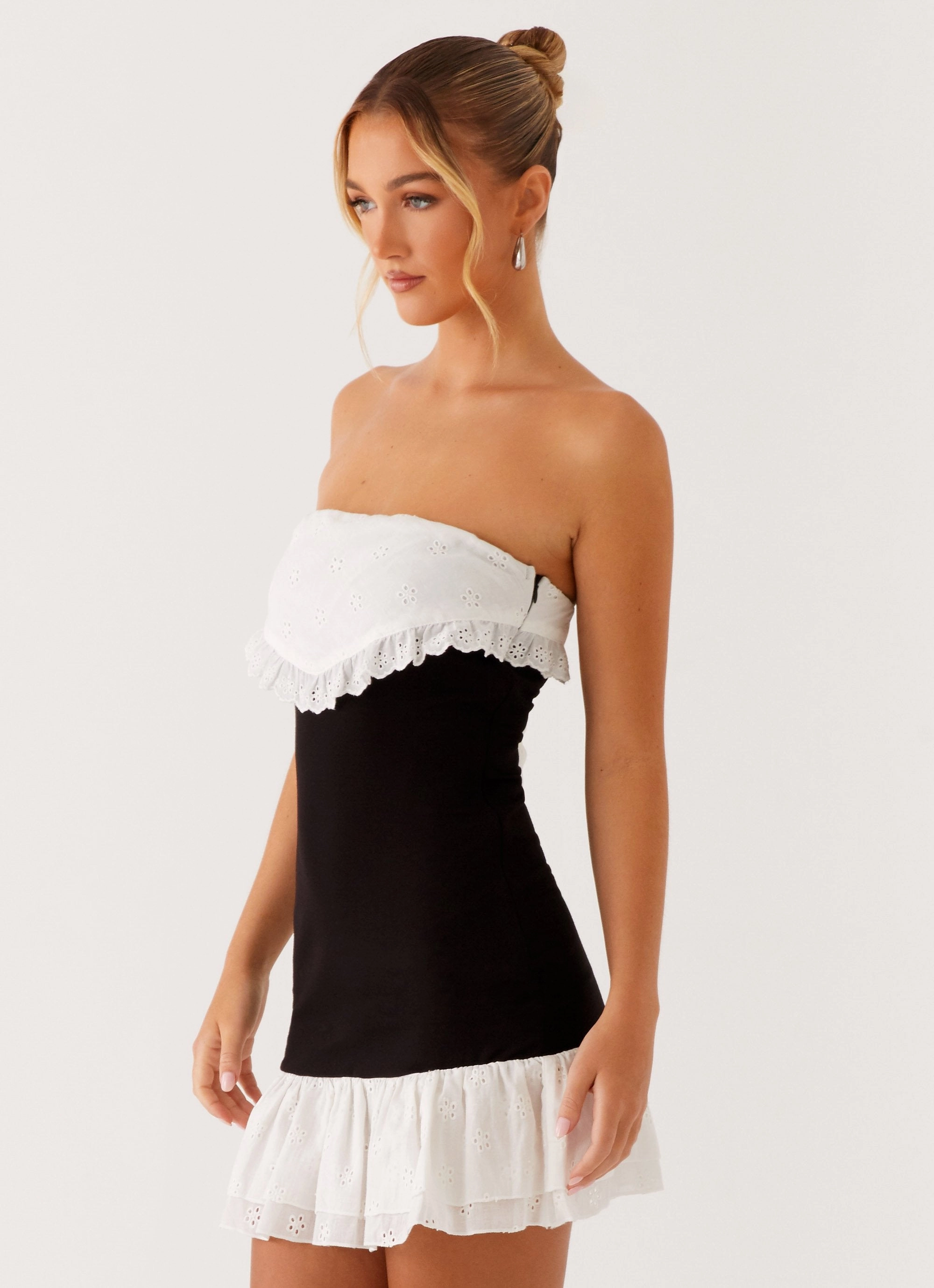 Fran Broderie Mini Dress - Black Tailored Layers