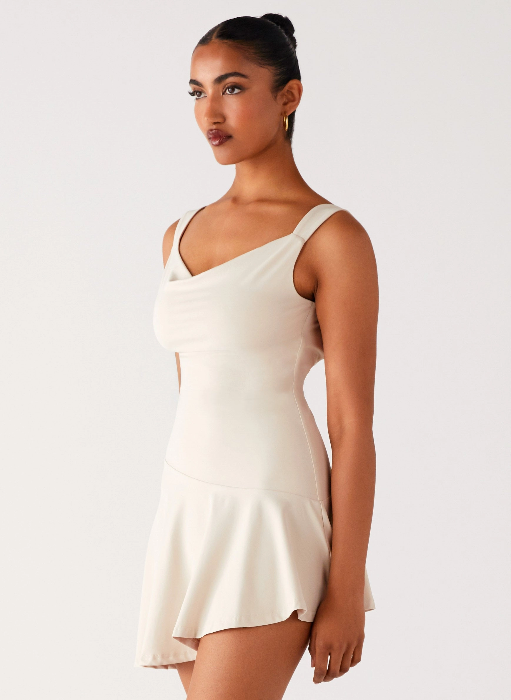 Dune Whisper Mini Dress - Ivory Peach Tone All Occasion