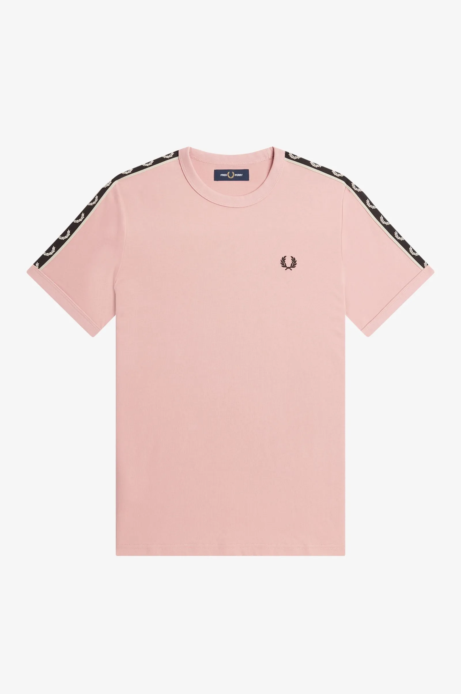Fred Perry Ladies Dusty Rose Taped Ringer Tee