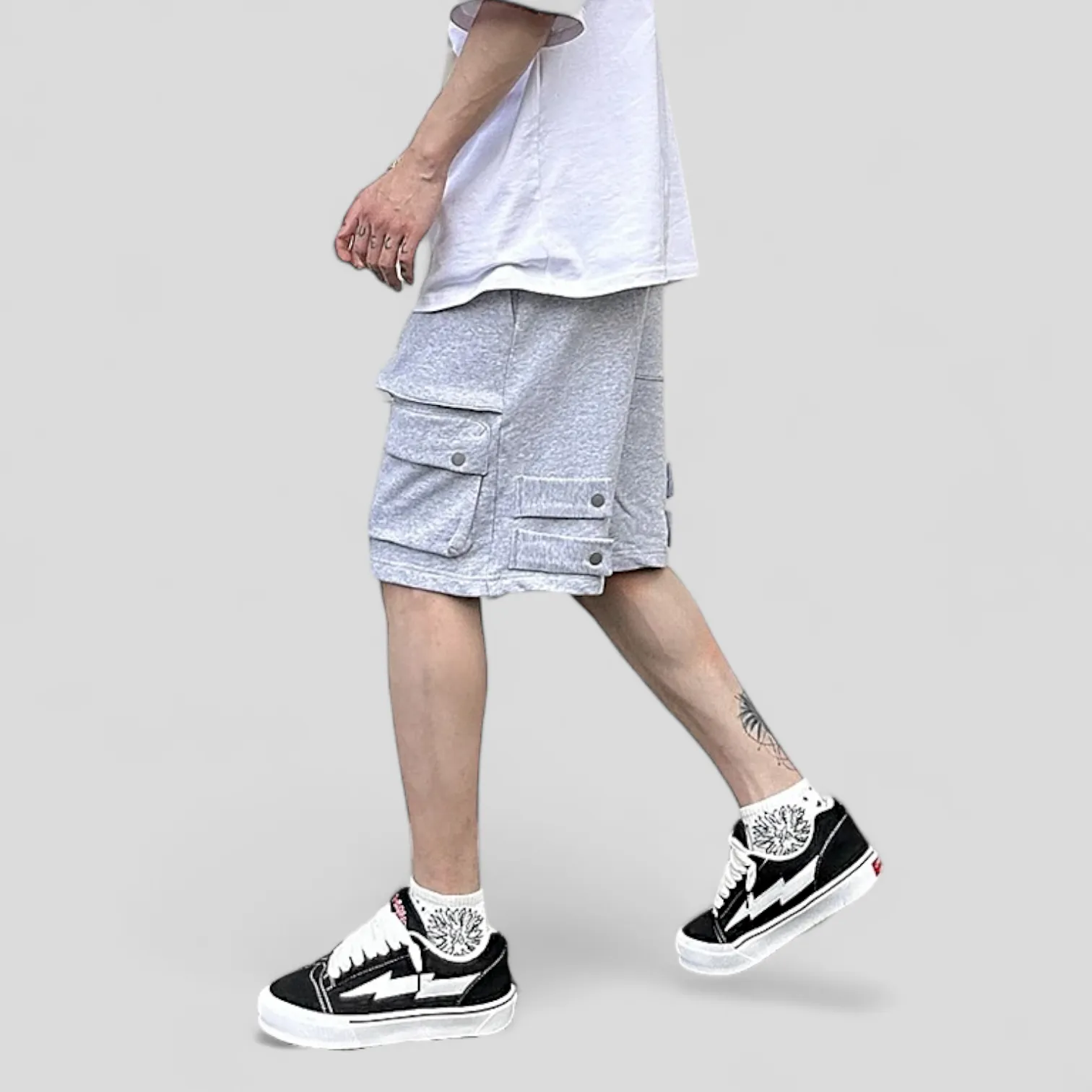 French terry multi pocket cargo short