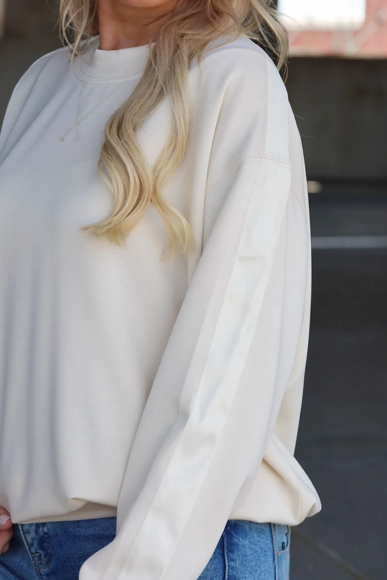 French Vanilla Sweatshirt Long Sleeve Polo