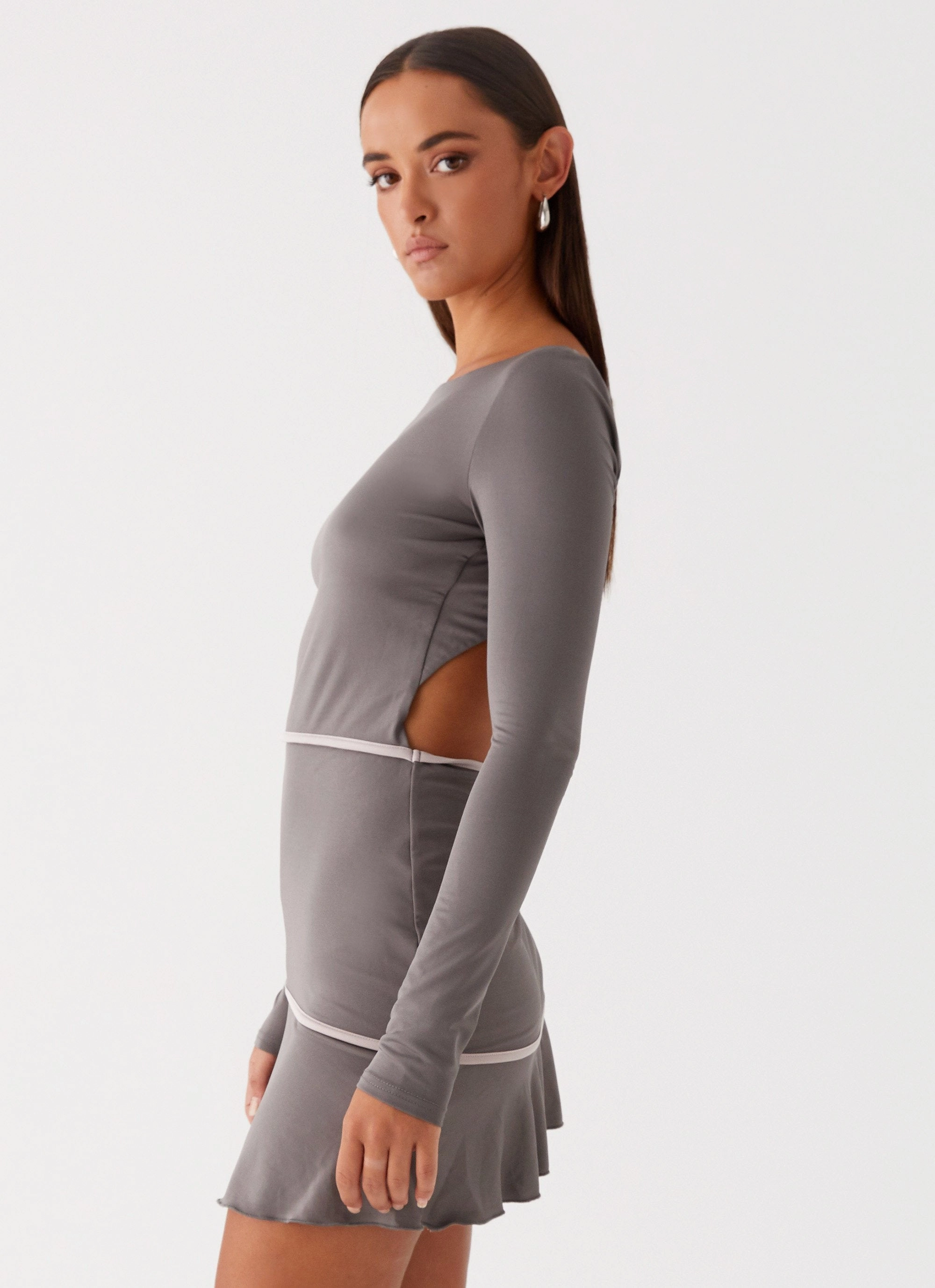 French Flirt Mini Dress - Charcoal Urban Ready Easy Layers