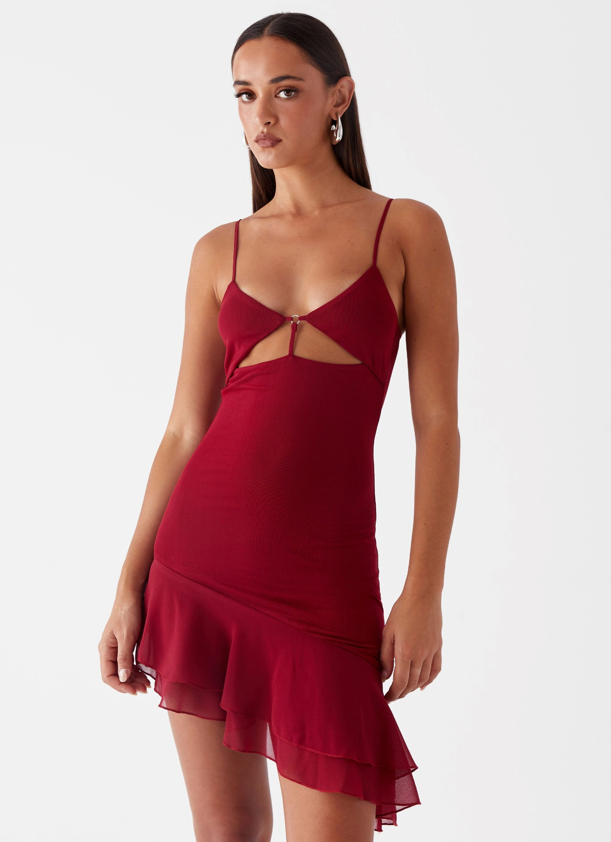 Perfectly Styled Mallory Mini Dress - Cherry Red