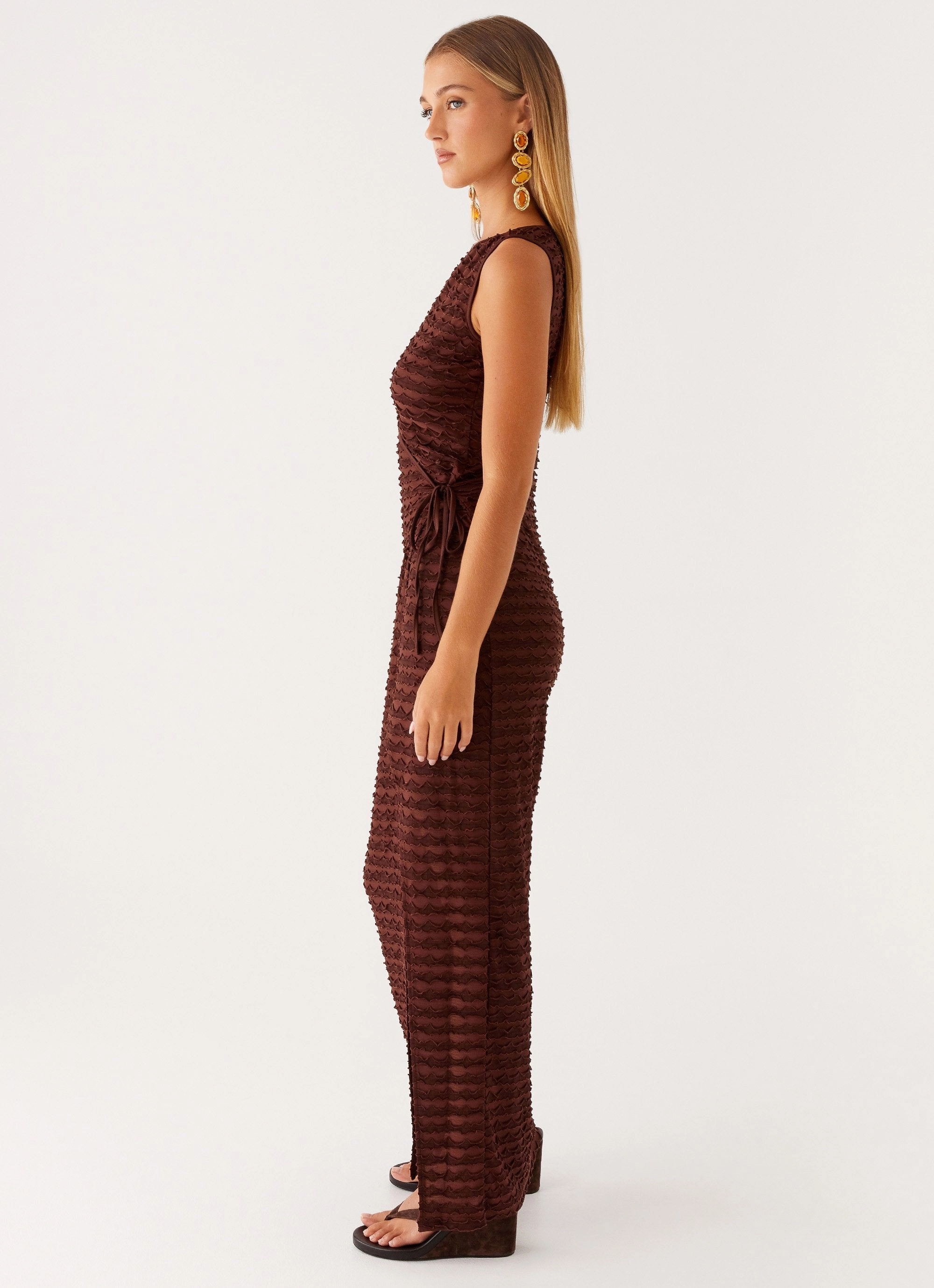 Sterling Wrap Maxi Dress - Chocolate garden party