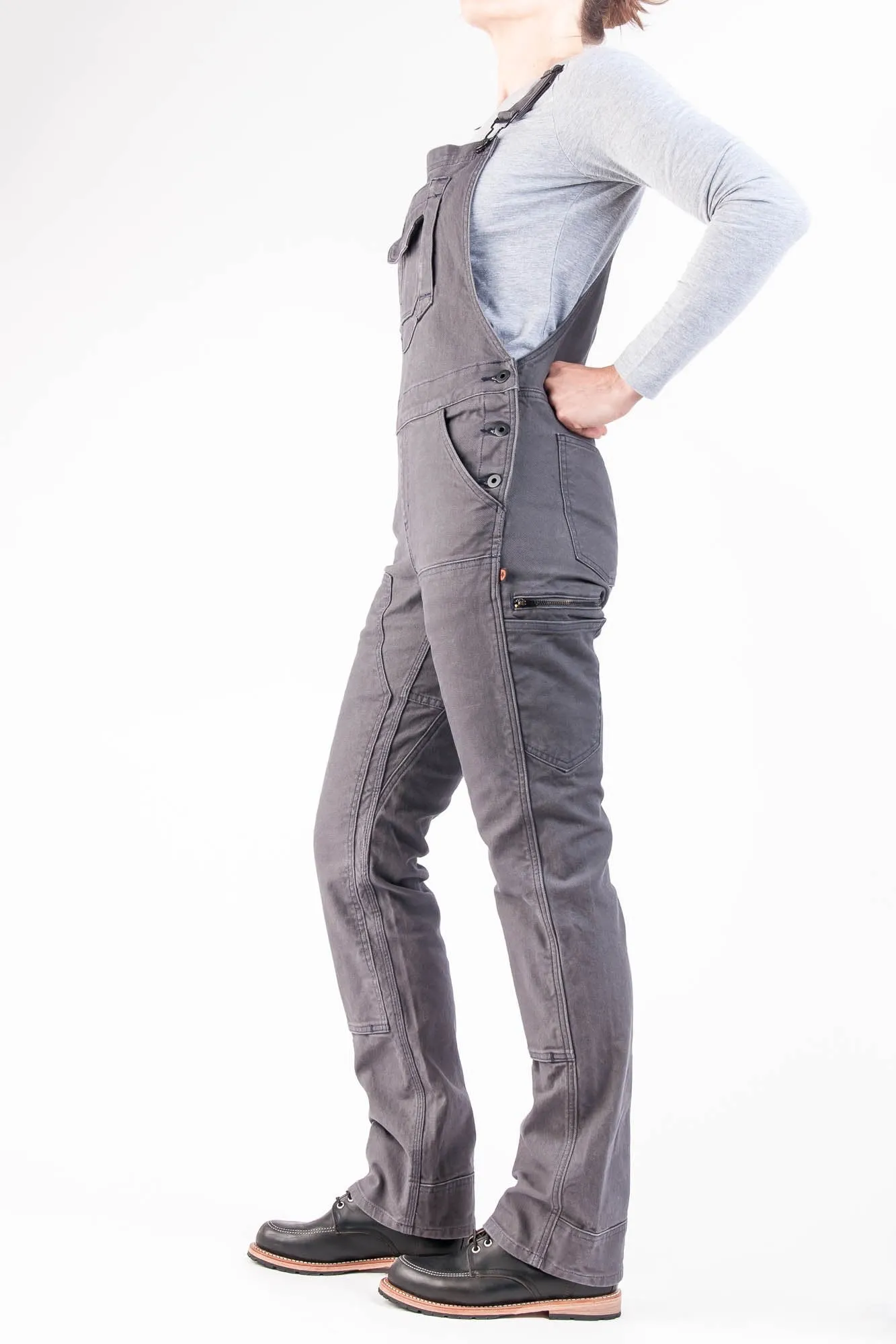 Freshley Overalls in Grey Canvas