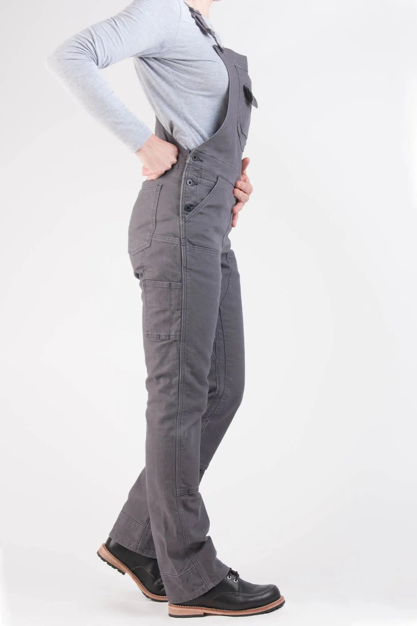 Freshley Overalls in Grey Canvas