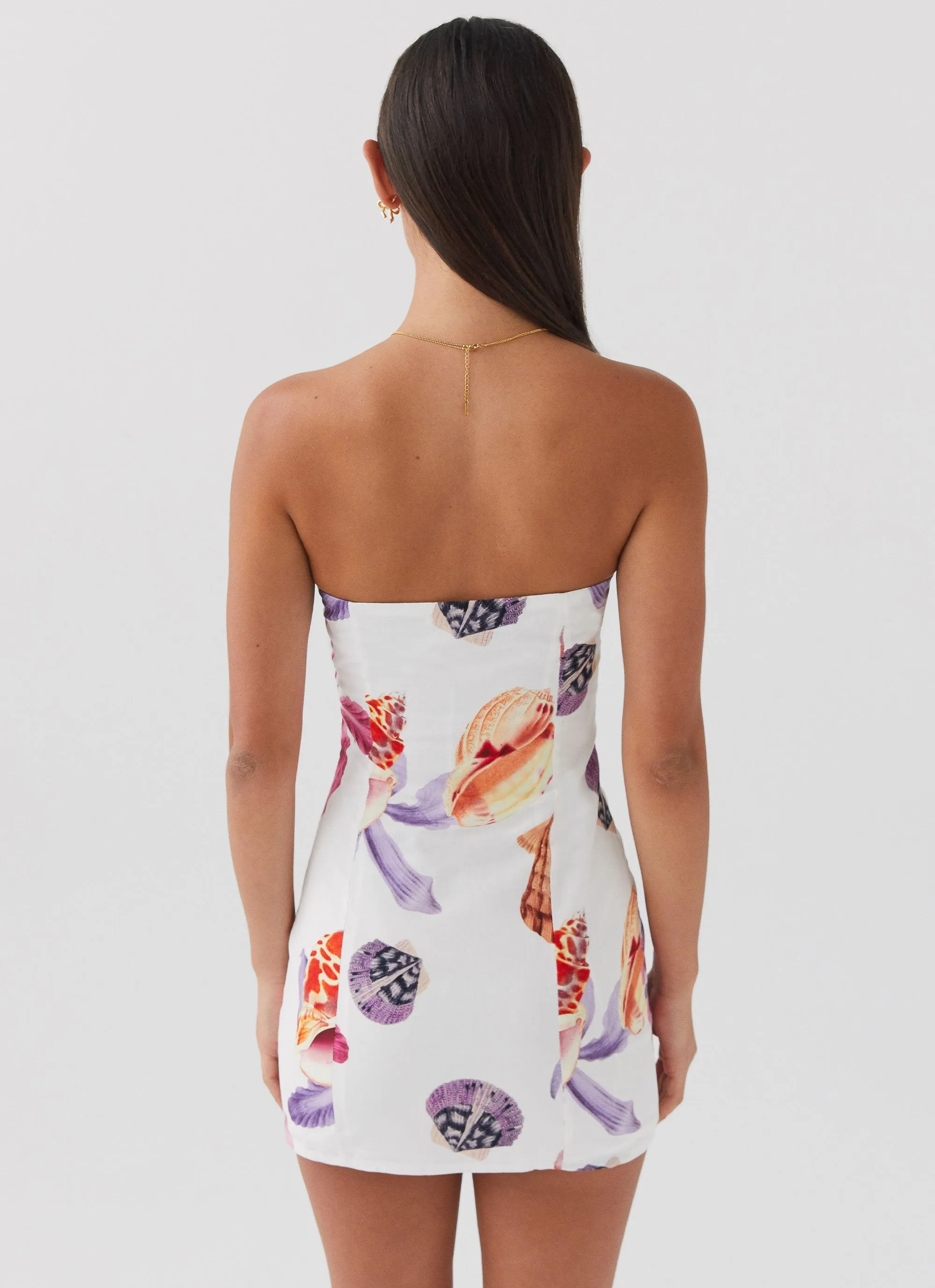 Flawless Waistband Fit Soft Shine Freya Linen Mini Dress - Seaside Bouquet