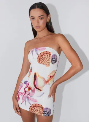 Freya Linen Mini Dress - Seaside Bouquet Gentle Texture