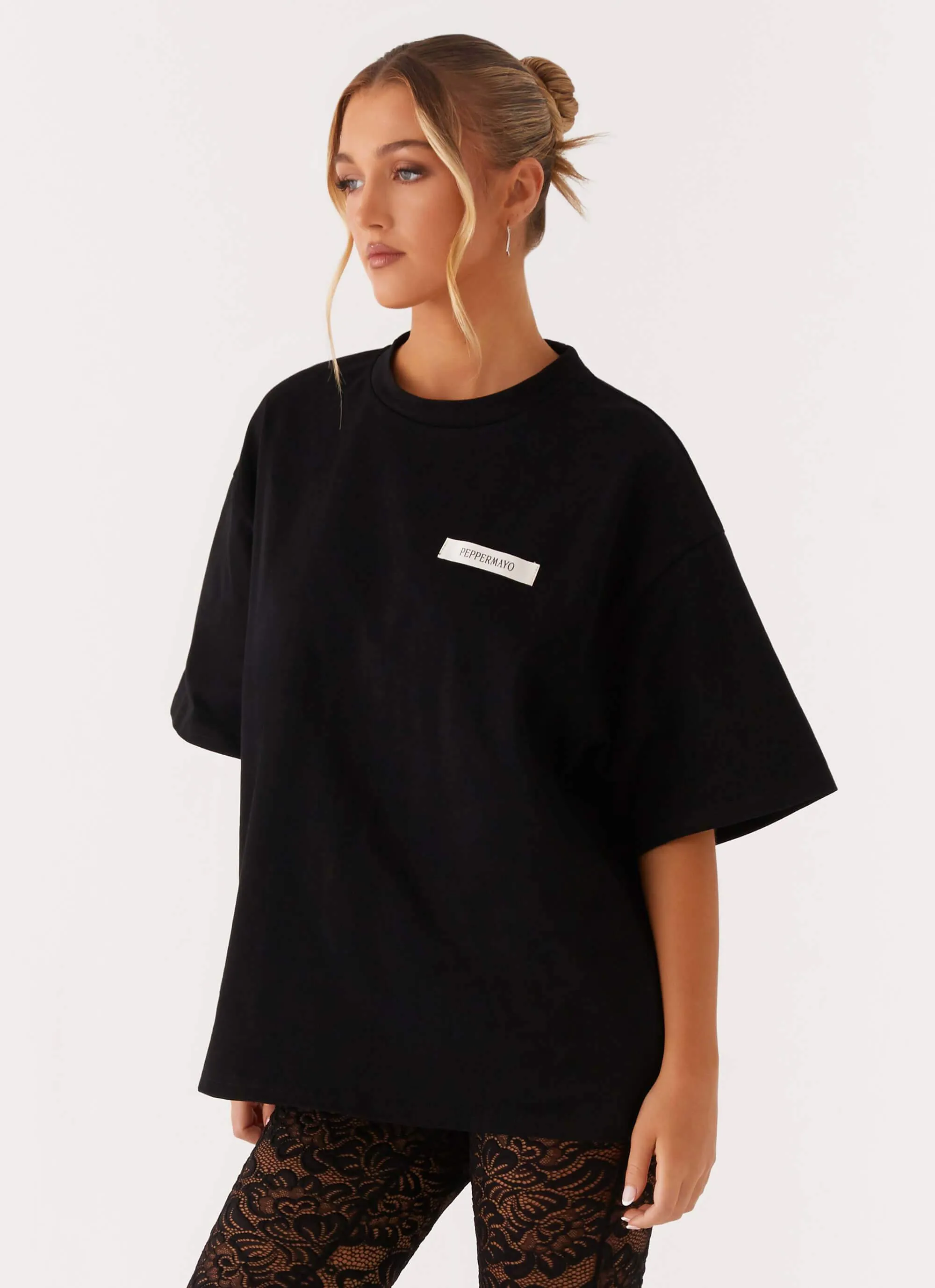 Signature Oversized Tee - Black AllDay Comfort MultiPanel Design
