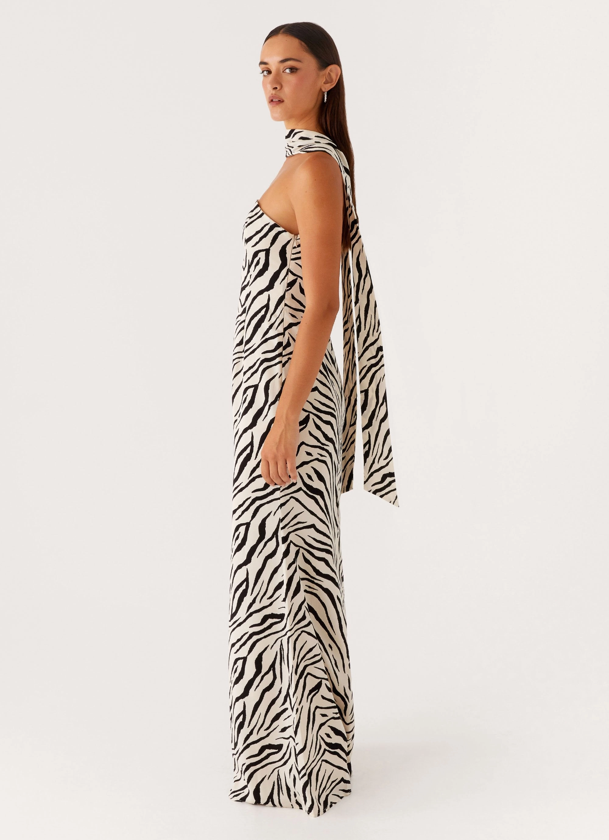 hypoallergenic Weekend Ready Jigsaw Strapless Maxi Dress - Zebra