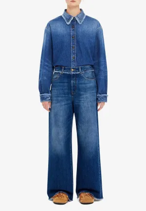 Fringed Wide Leg Jeans