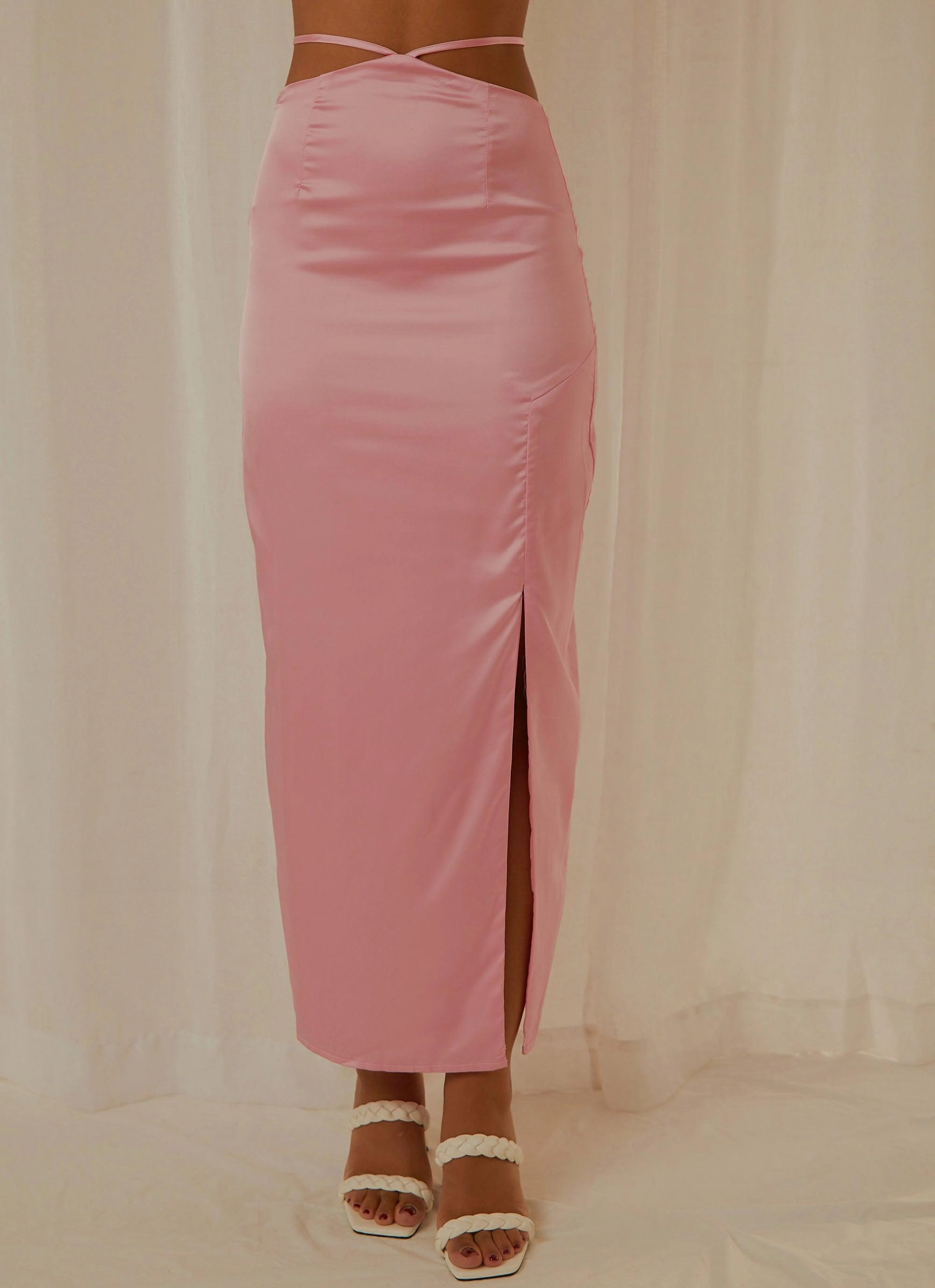 From Florence Maxi Skirt - Baby Pink Weatherproof Barrier Frictionless Inner Layer