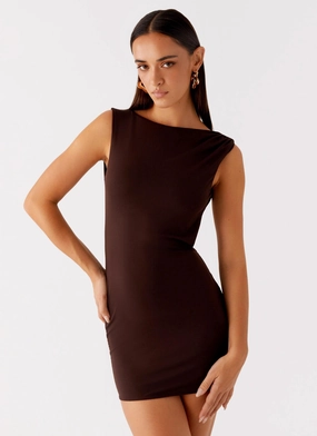 Radia Mini Dress - Chocolate Office Smart Work Chic