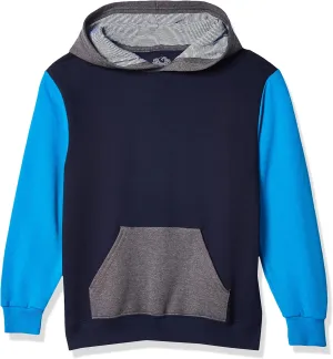 Fruit of the Loom Boys' Fleece Sweatshirts, Hoodies, Sweatpants & Joggers, Pullover-Navy/Pacific Blue, Medium