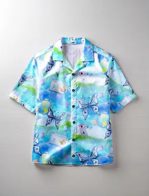 Frutiger Aero Y2k Butterfly Hawaiian Shirt