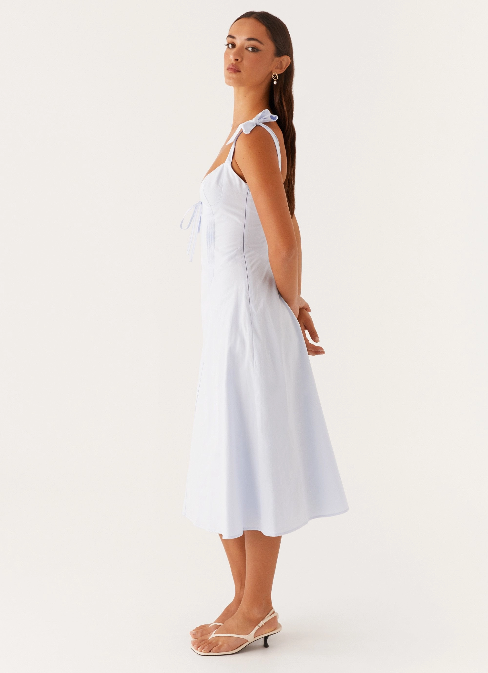 DeepPocketStyle Fresh Stitch Adela Midi Dress - Blue