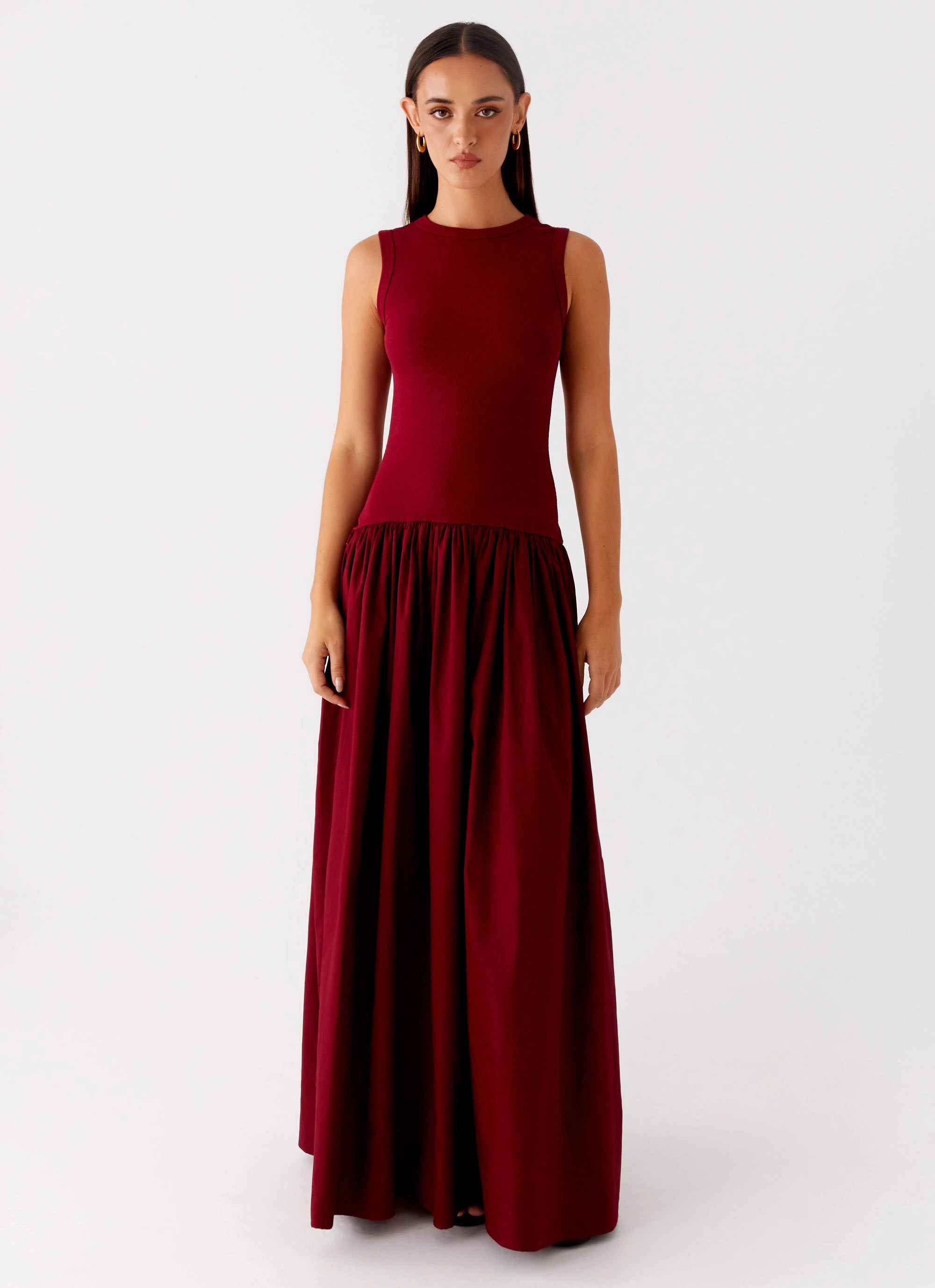 hypoallergenic Sage Glow Shivani Maxi Dress - Maroon