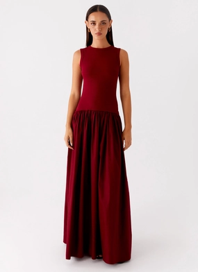 hypoallergenic Sage Glow Shivani Maxi Dress - Maroon