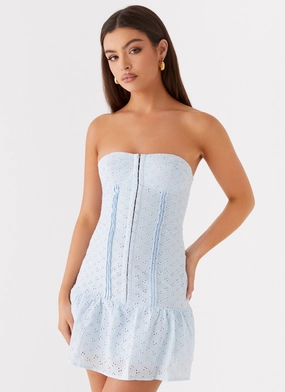 Bloomsbury Bustier Mini Dress - Blue Delicate Details Stylish Choice