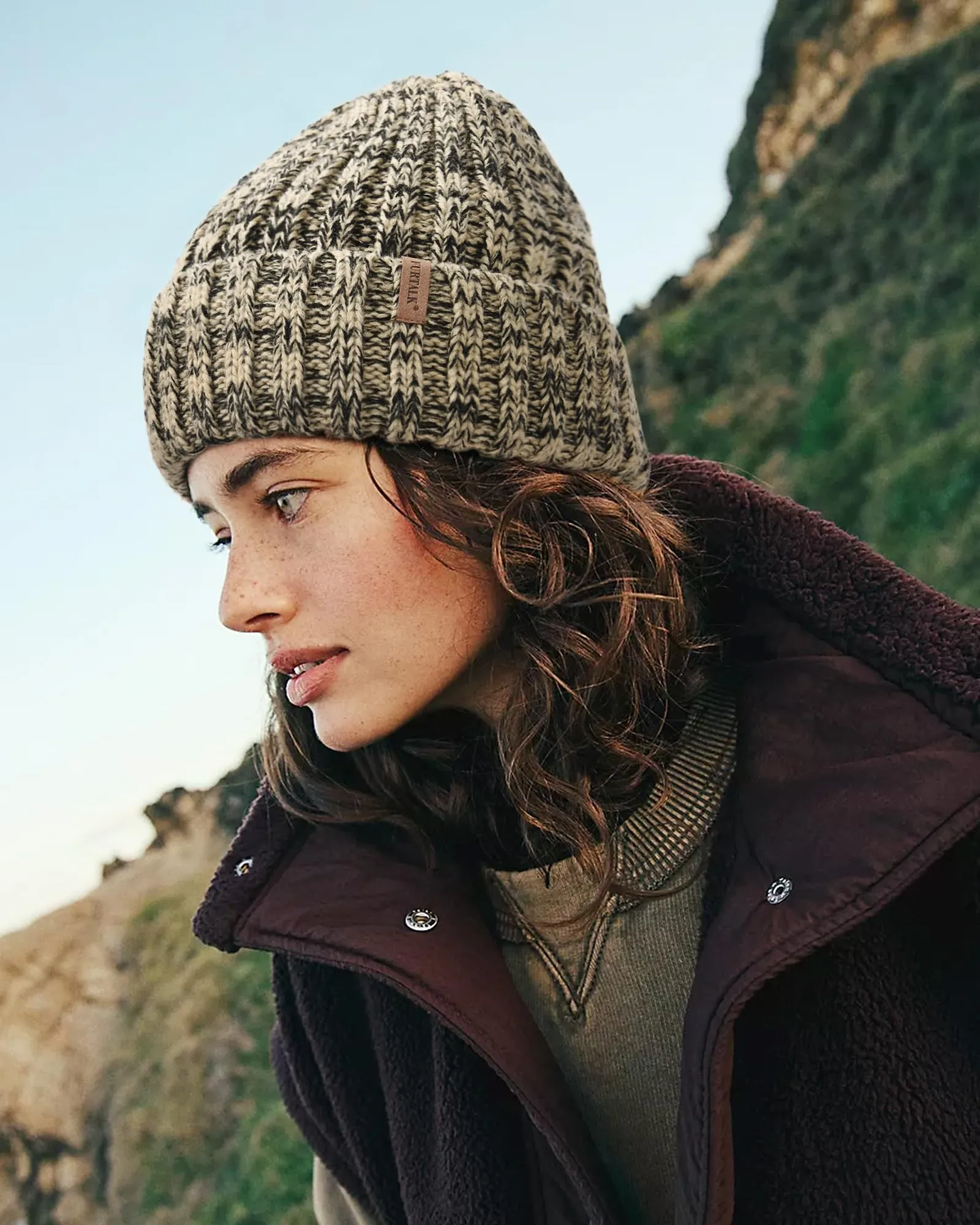 FURTALK Winter Hats for Women Fleece Lined Beanie Knit Chunky Womens Snow Cap
