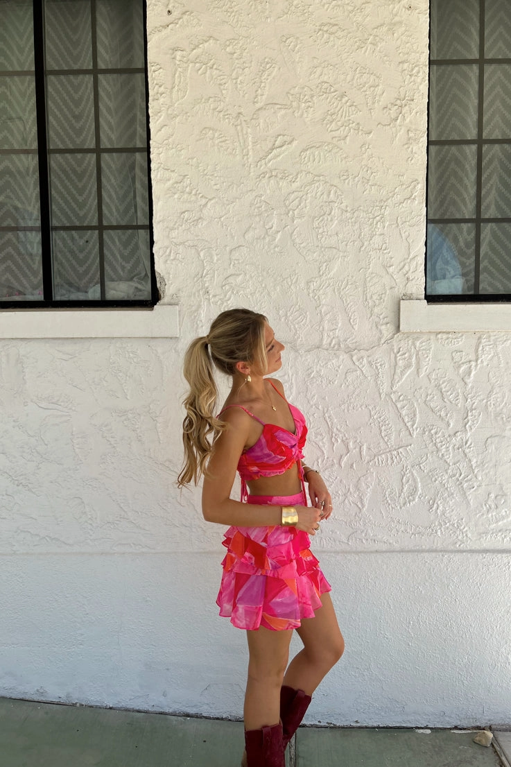 Gabby Top Subtle Texture Weave Contrast Stitch Detailing