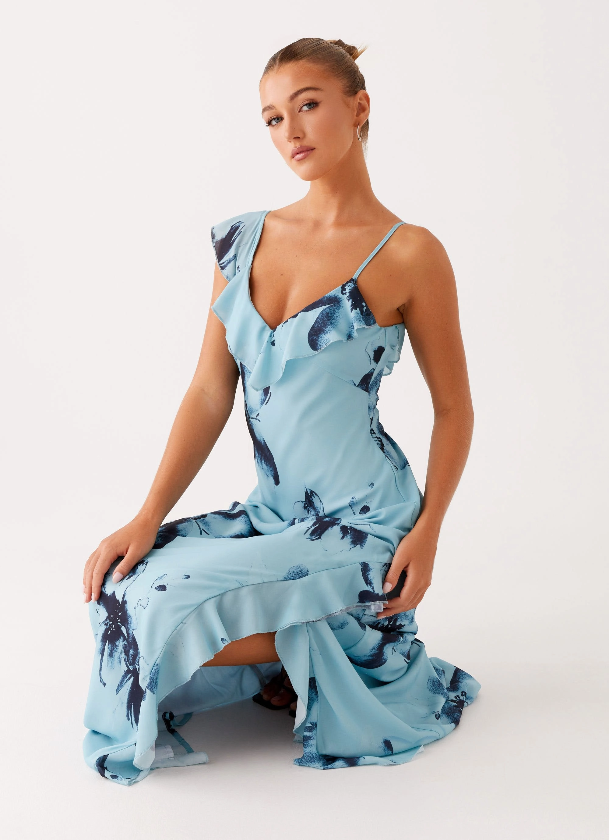 Light Wear Goldsmith Maxi Dress - Blue Black Floral