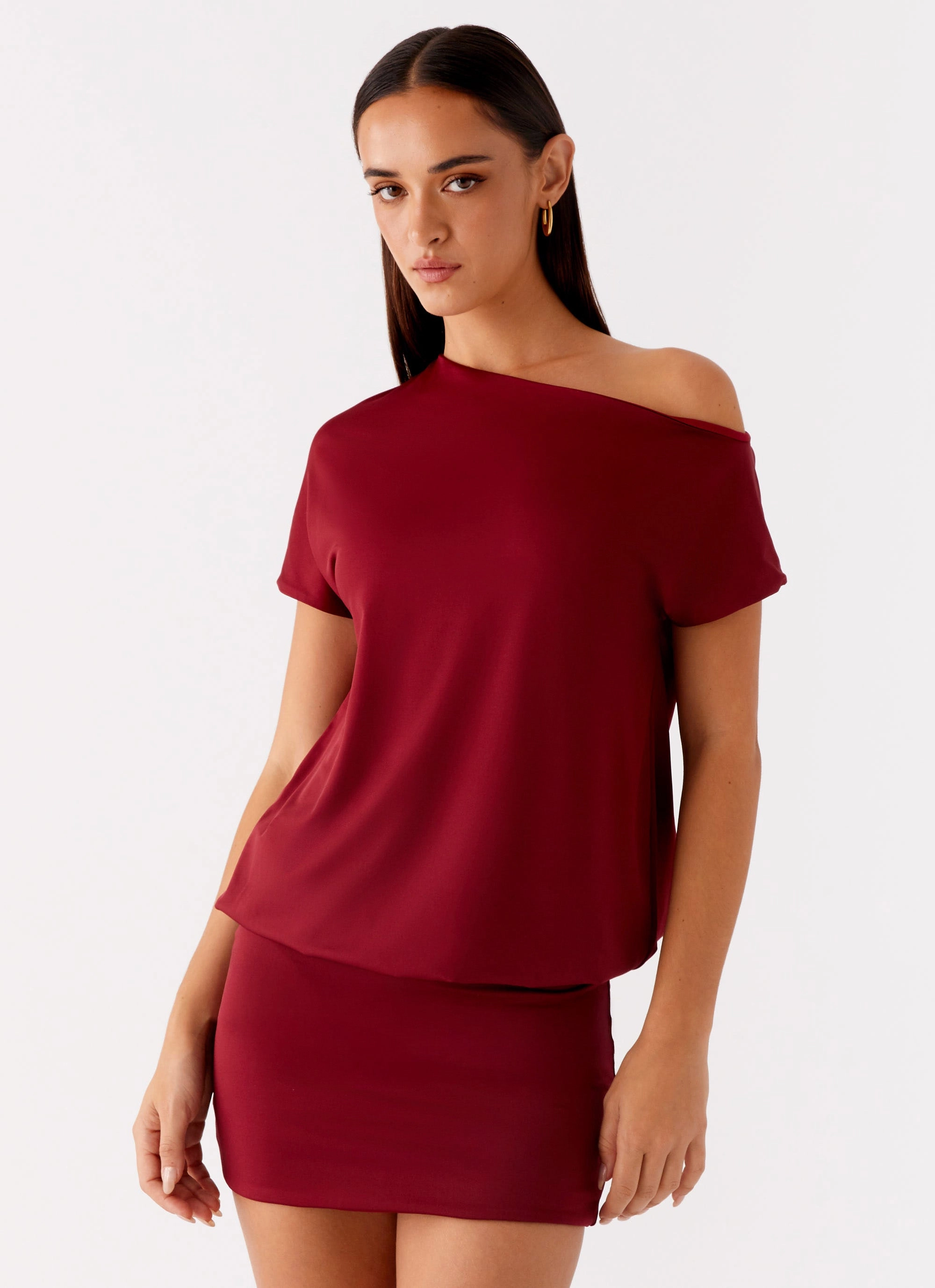 Cozy Cut Paulie Mini Dress - Maroon