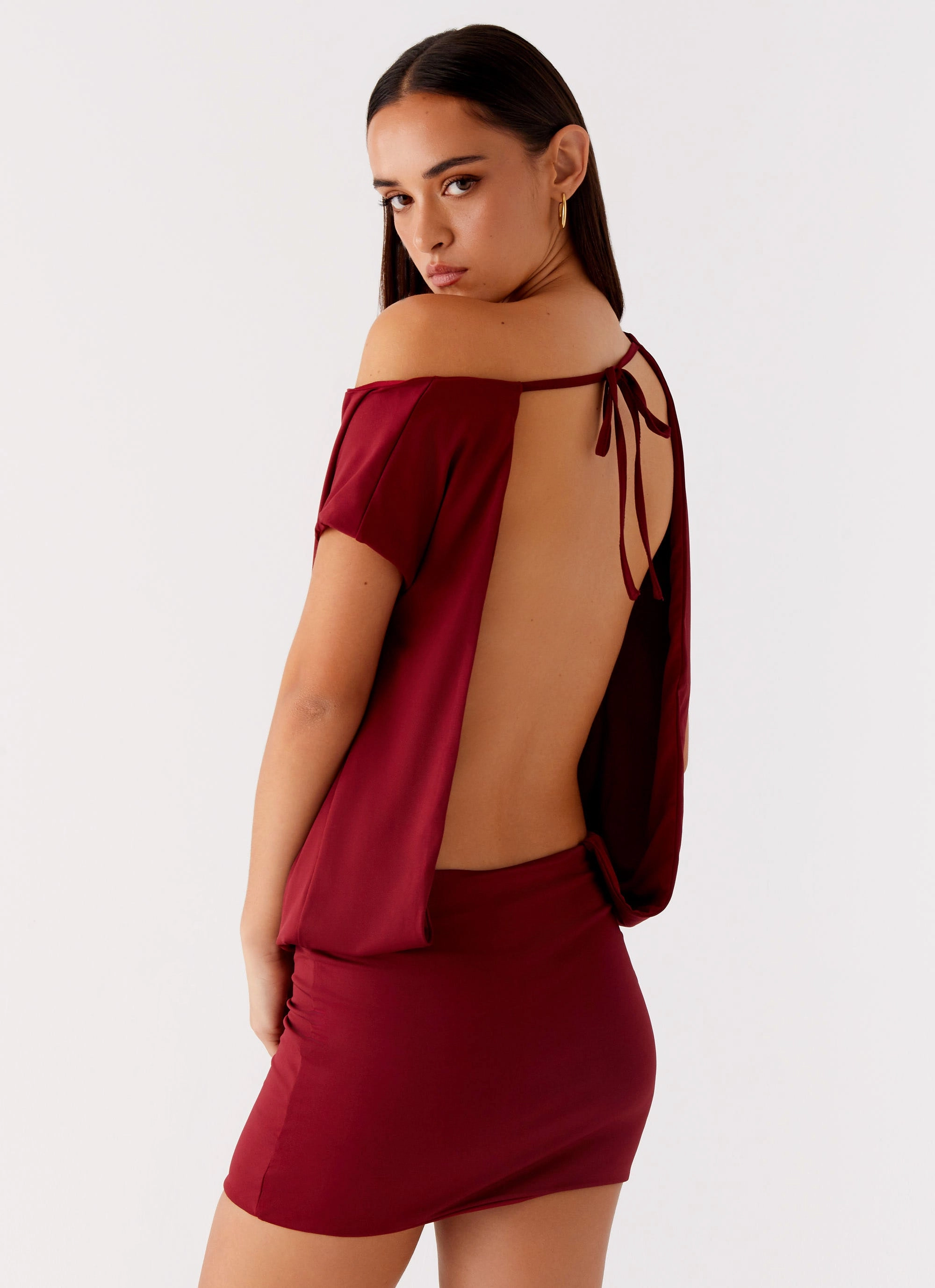 Soft Contour Paulie Mini Dress - Maroon