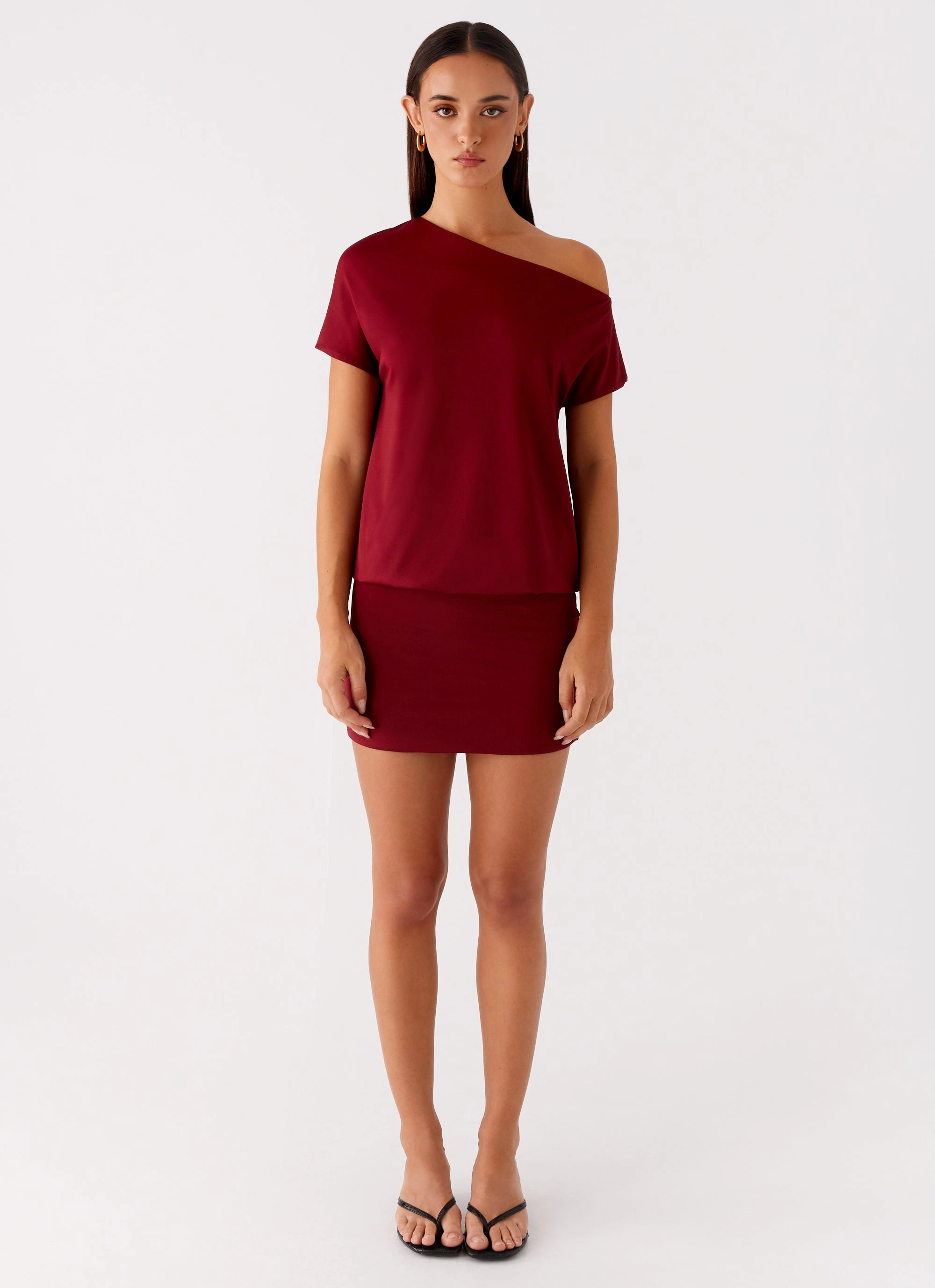 Paulie Mini Dress - Maroon Urban Style Chic Rhythm