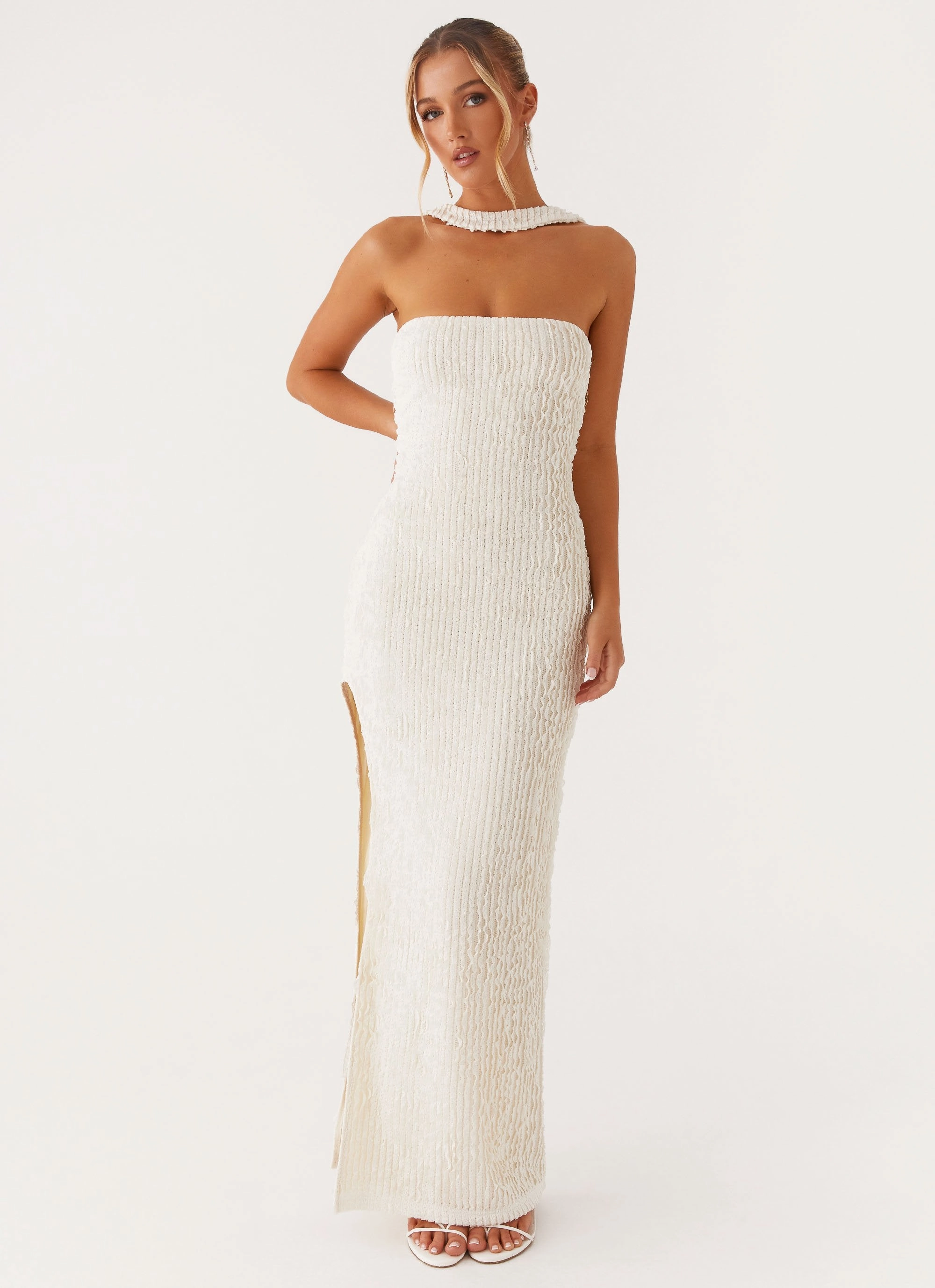 Sadie Maxi Dress - Ivory Street Ready Trendy Everyday