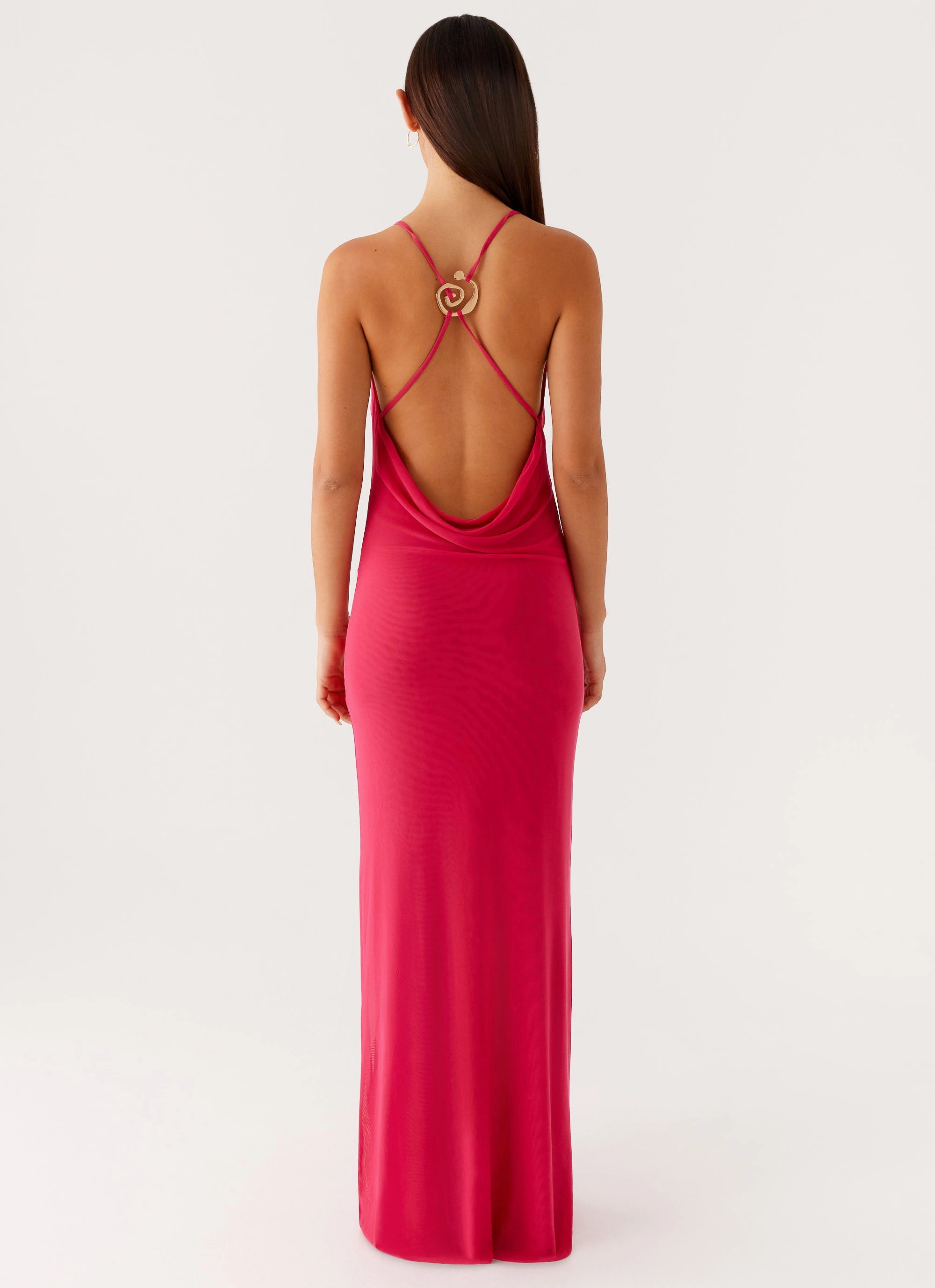 Game Player Maxi Dress - Hot Pink Trend Texture