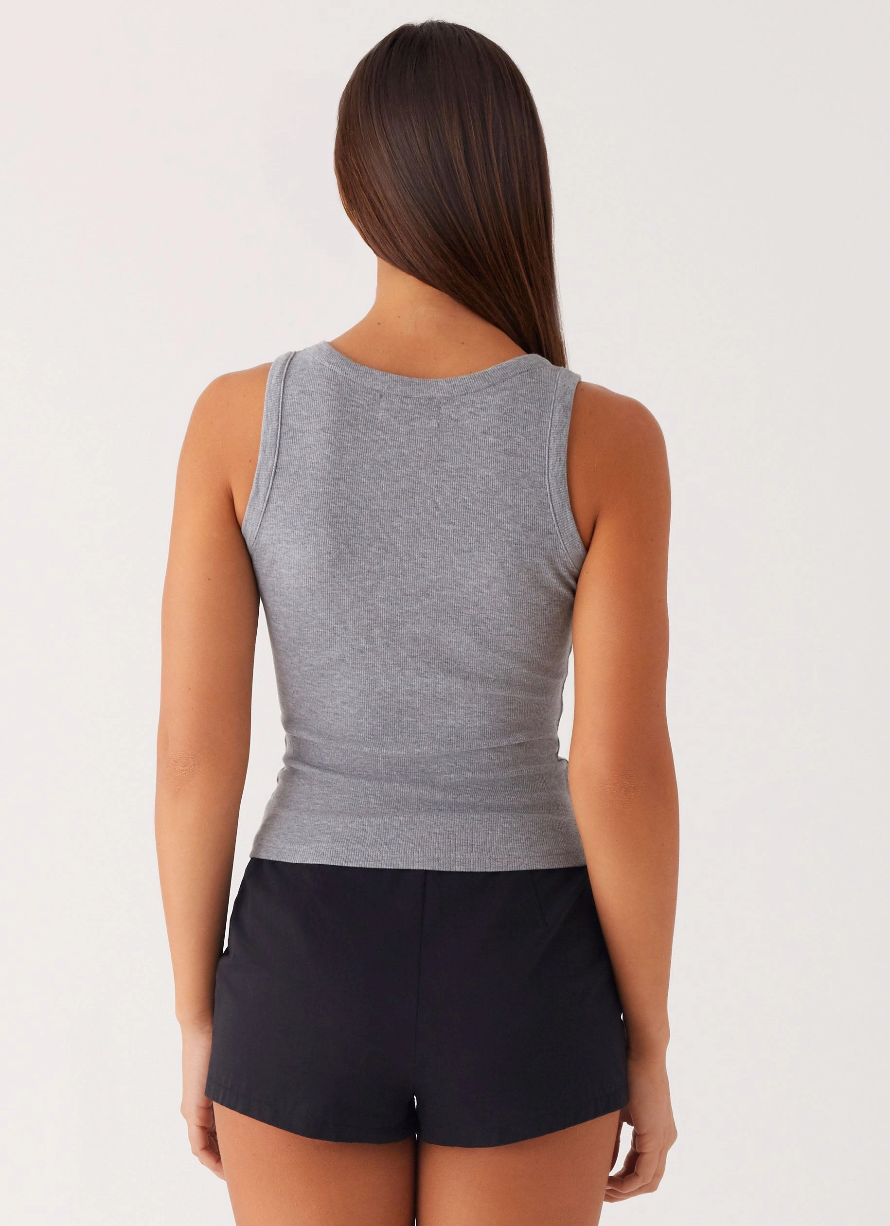 Oblivion Tank Top - Grey Moisture Wicking Fabric